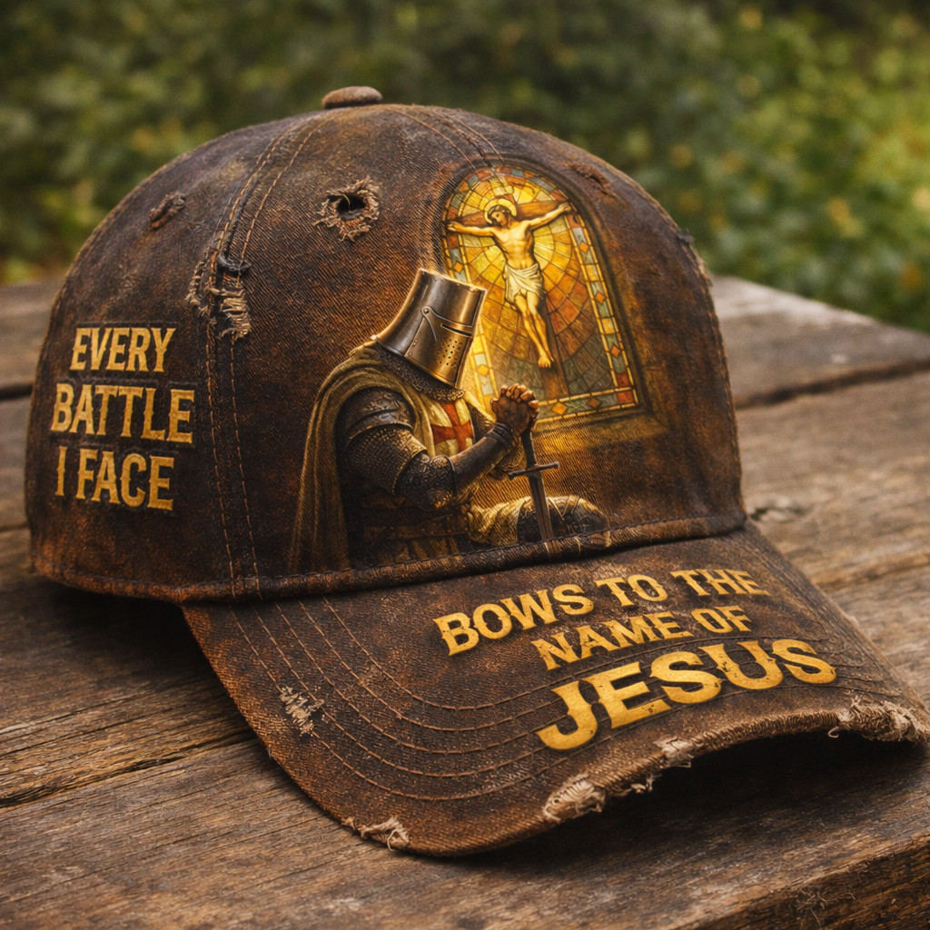 Bows To The Name Of Jesus Vintage Hat Christian Themed Baseball Cap Vintage Gift For Christians