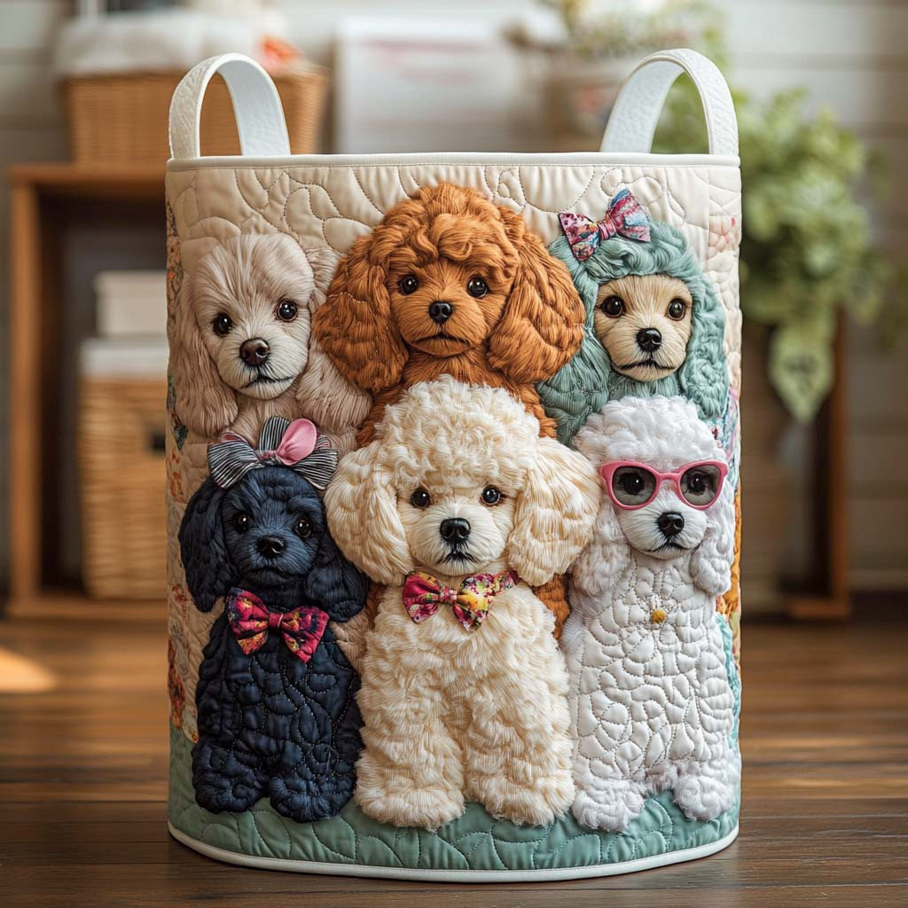 Bowtie Squad Quilted Laundry Basket Large Capacity Quilted Laundry Basket for Clothes Storage