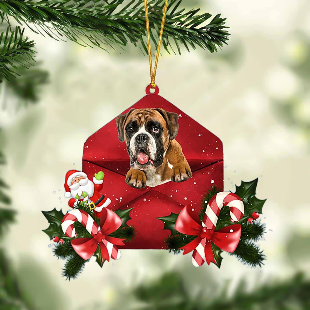 Boxer Christmas Letter Shaped Ornament  Acrylic Dog Christmas Ornament Xmas Dog Gifts