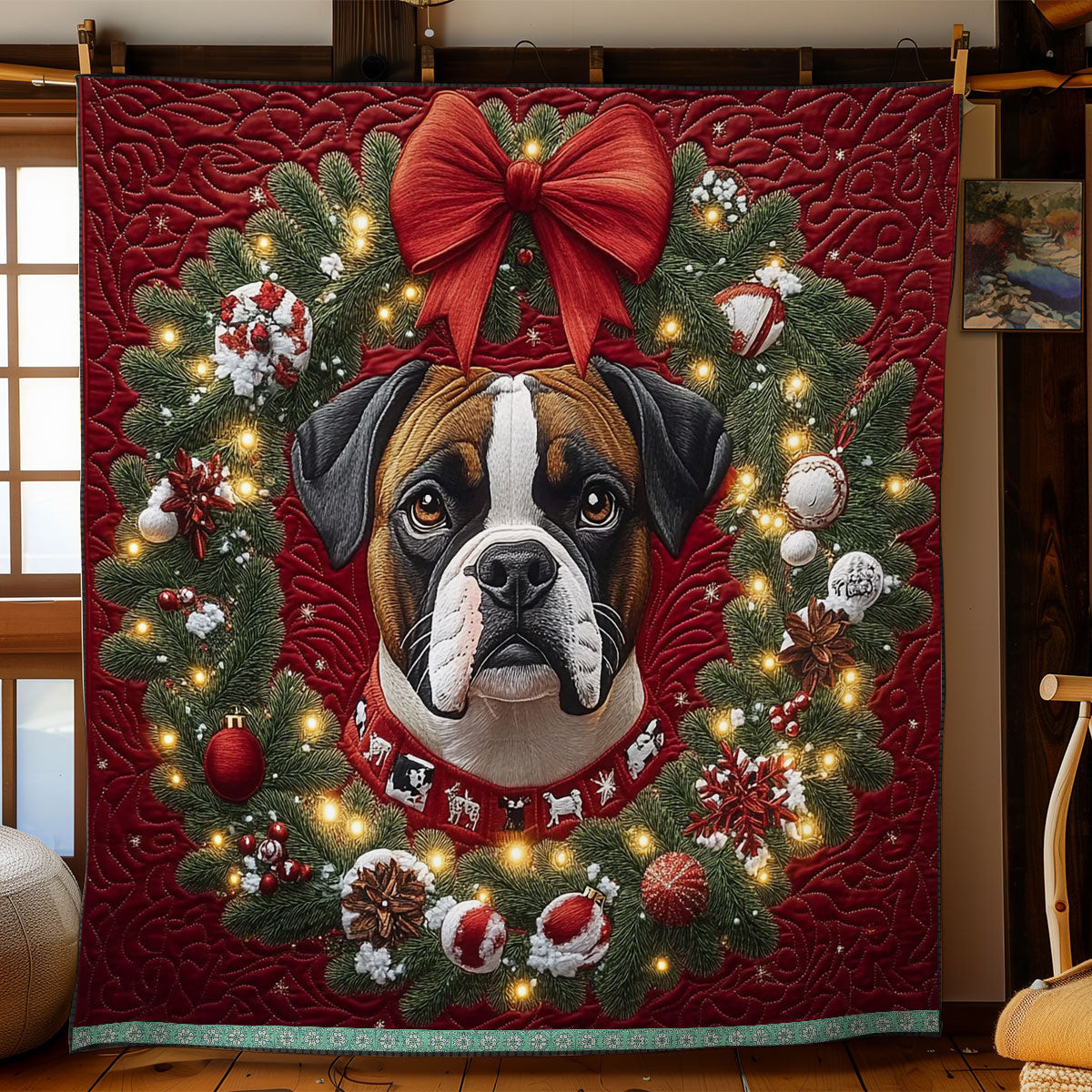 Boxer Christmas Quilt Blanket Large Sofa Throws Perfect Mother' Day Gifts For Mom