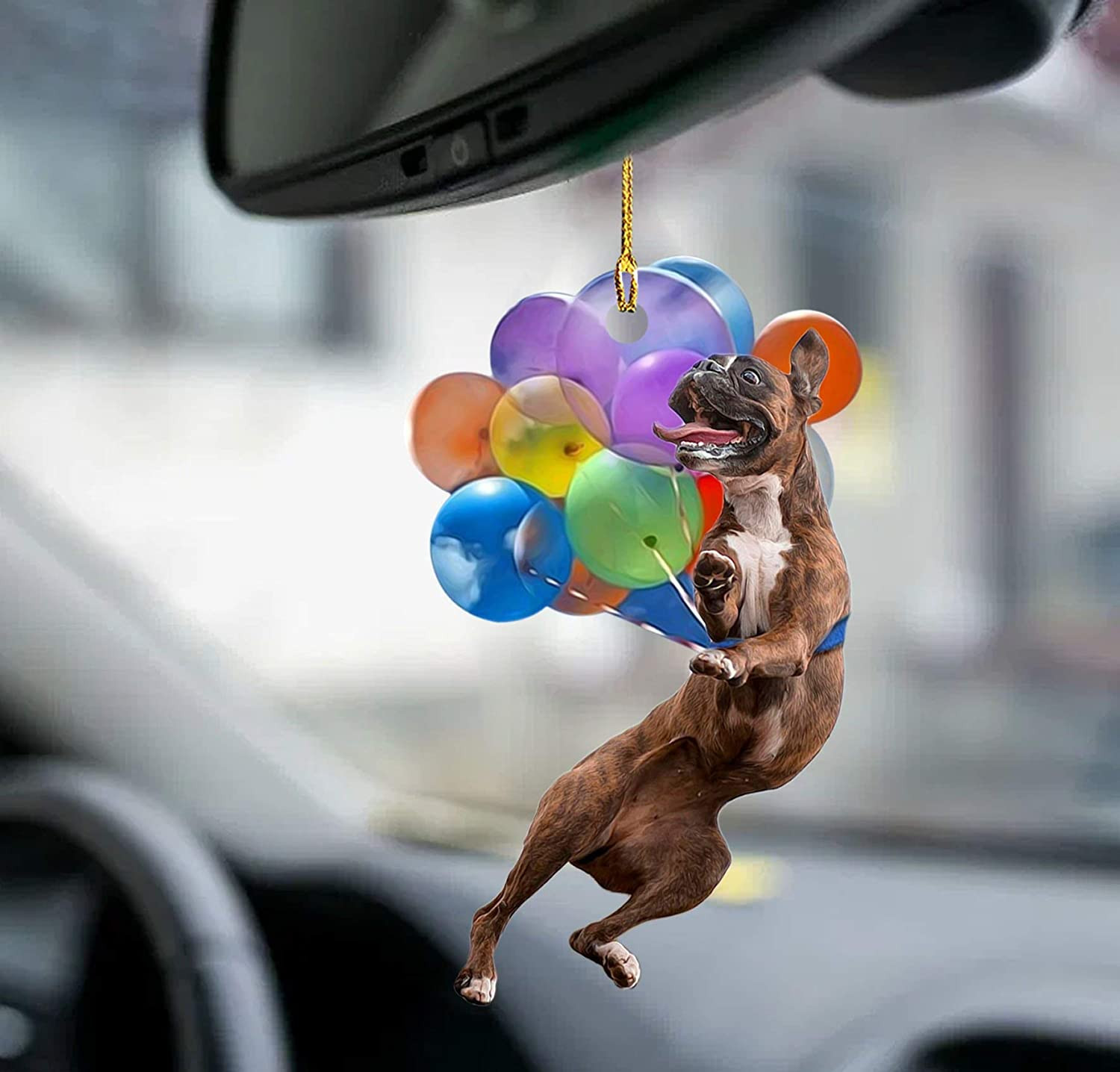 Boxer Dog Fly With Bubbles Car Hanging Ornament Dog Ornament Lasfour