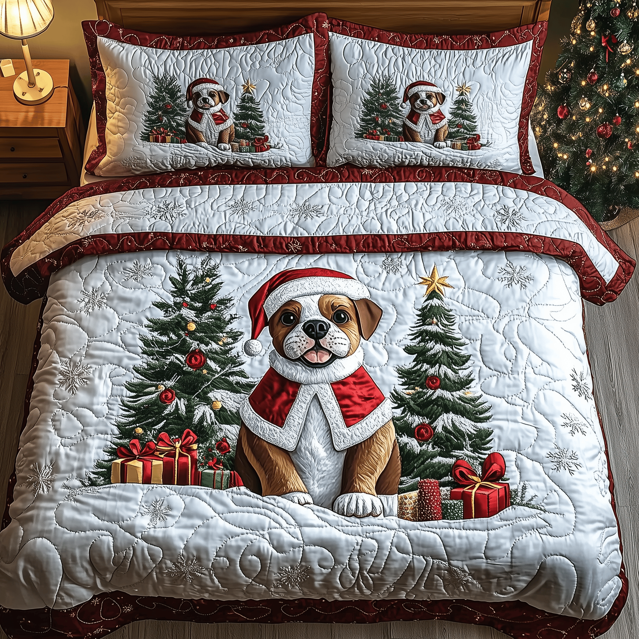 Boxer Dog Quilted Bedding Set Christmas Bedding Set Gift Experiences For Couples