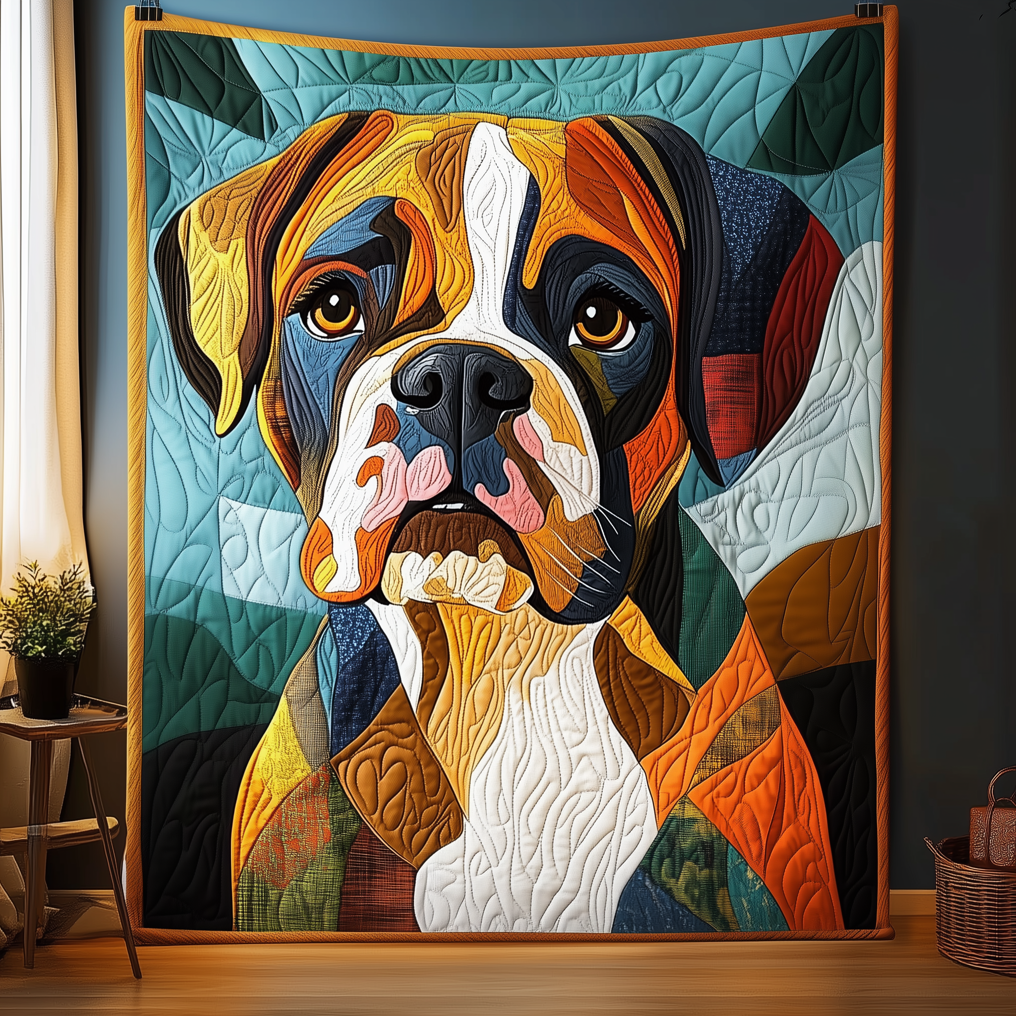 Boxer Dog Quilted Blanket Christmas Quilted Blanket Christmas Gifts For Grandma