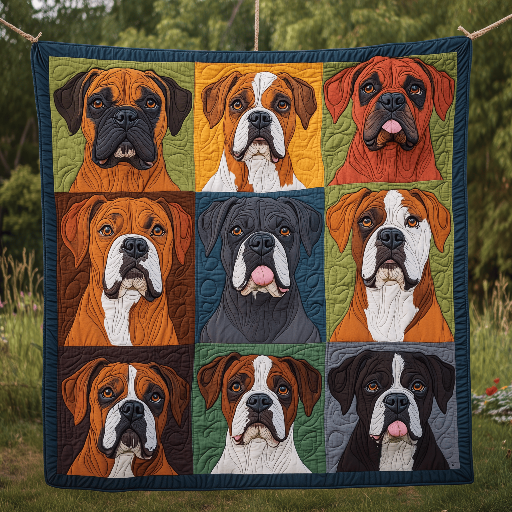 Boxer Dog Quilted Blanket Christmas Quilted Blanket Christmas Gifts For Men