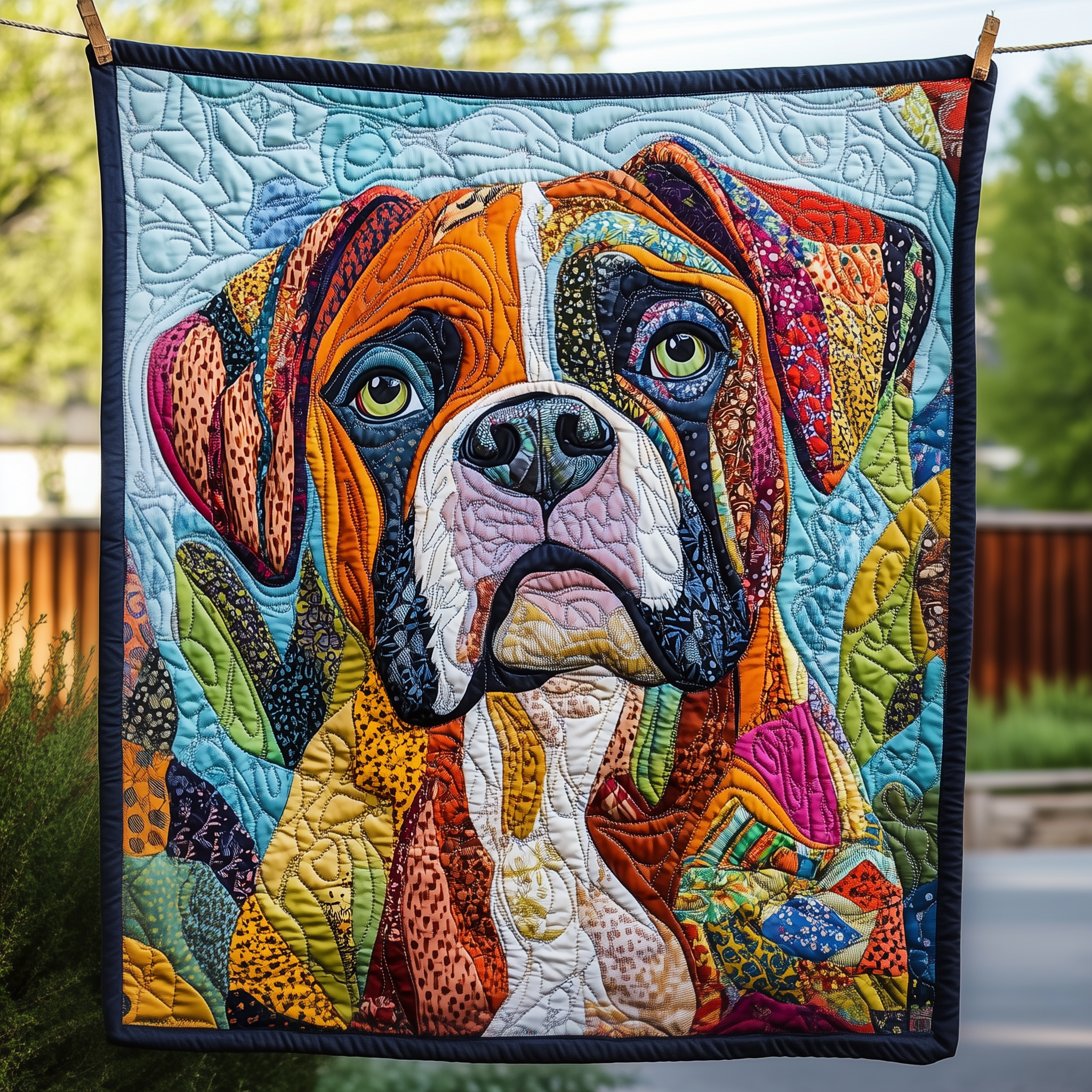 Boxer Dog Quilted Blanket Christmas Throw Blanket Best Christmas Gifts For Family