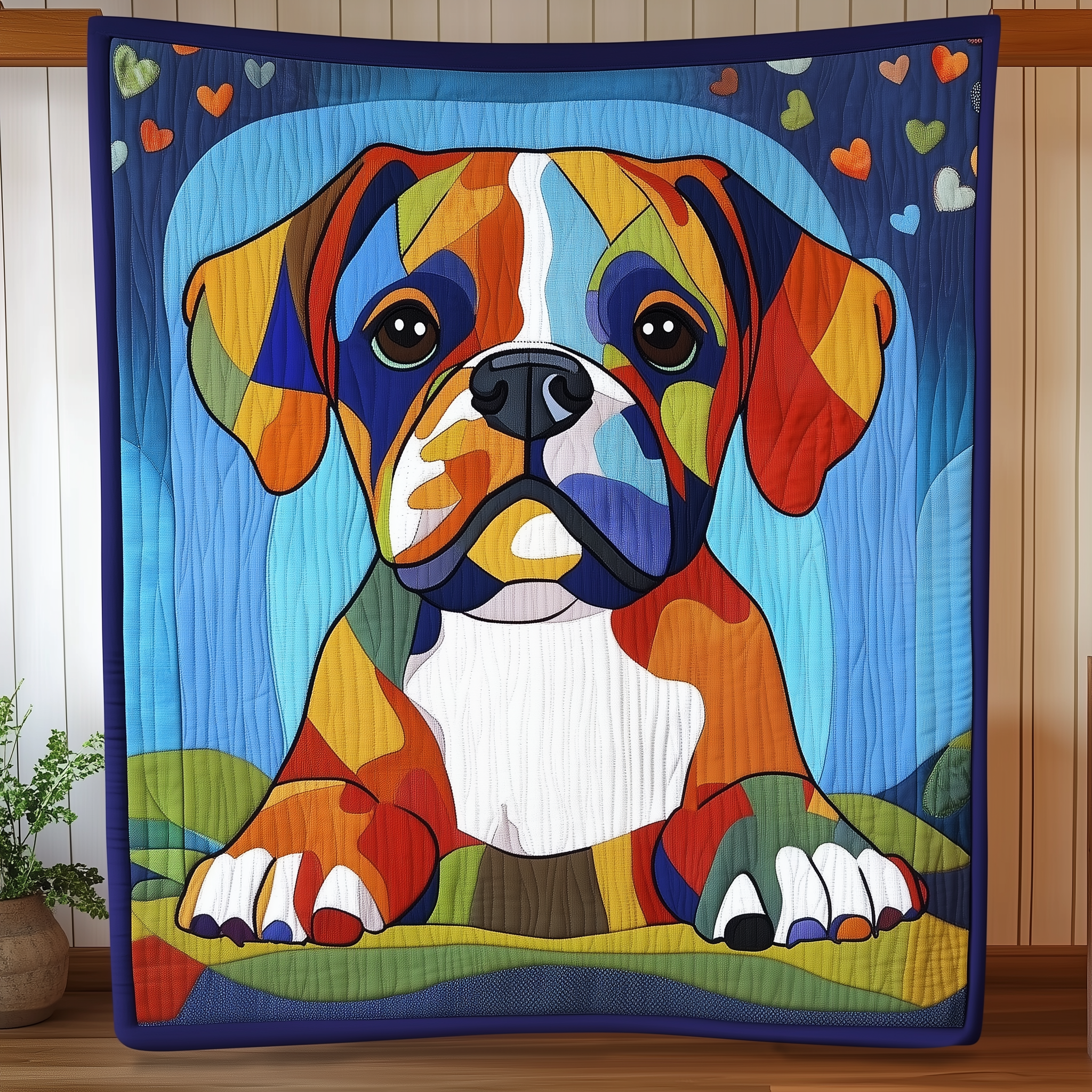 Boxer Dog Quilted Blanket Christmas Throw Blanket Best Christmas Gifts For Husband