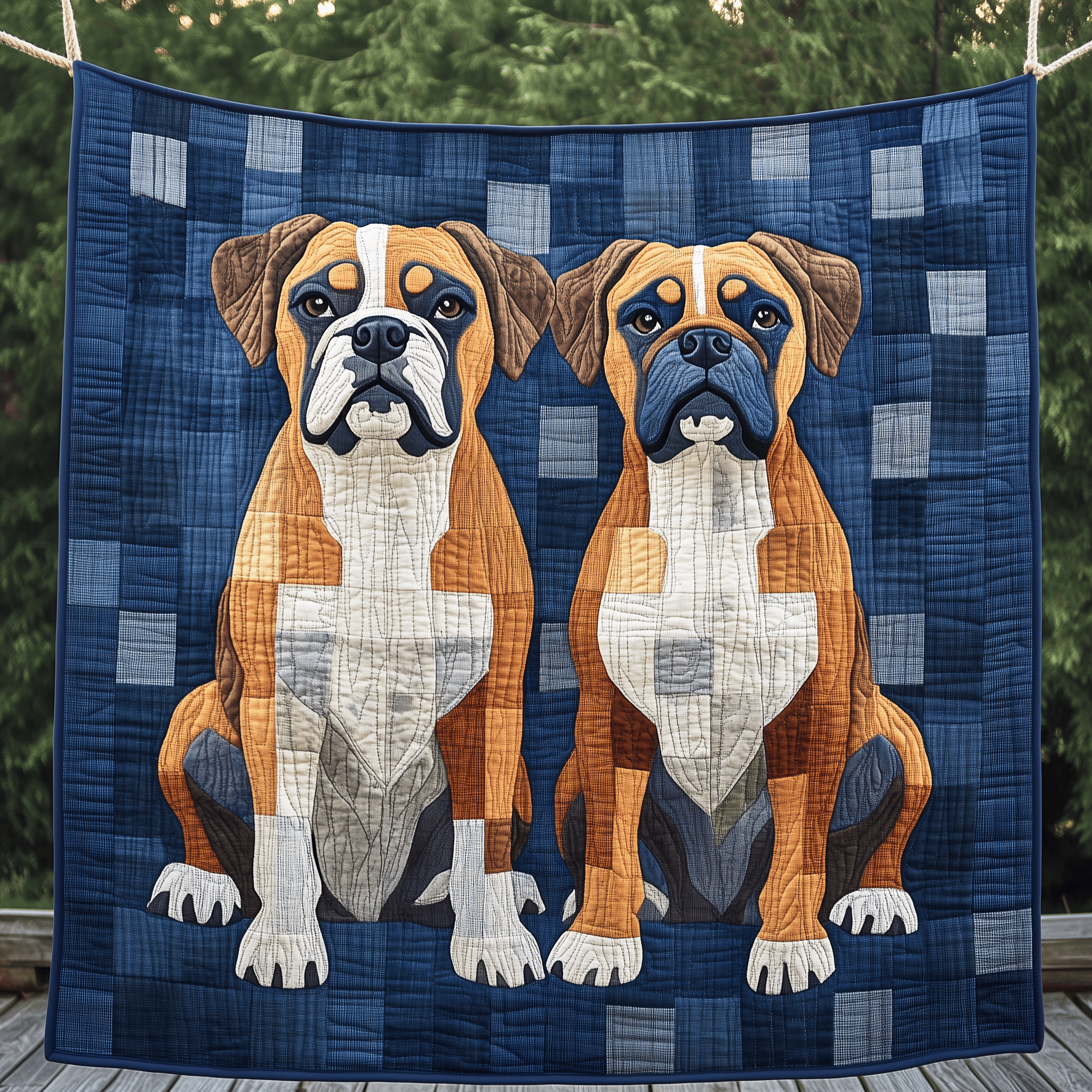 Boxer Dog Quilted Blanket Christmas Throw Blanket Best Christmas Gifts For Mom