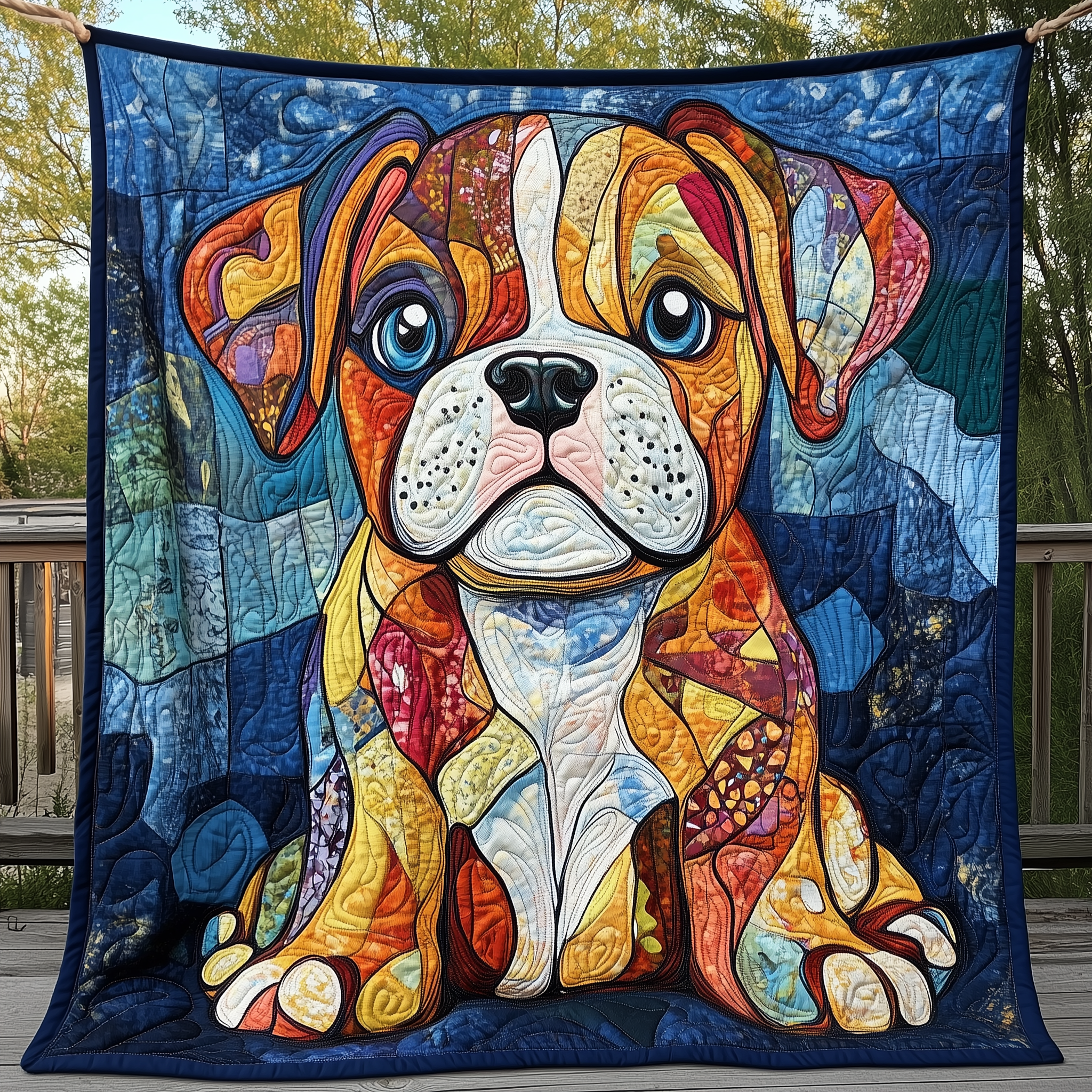 Boxer Dog Quilted Blanket Christmas Throw Blanket Best Christmas Gifts For Women