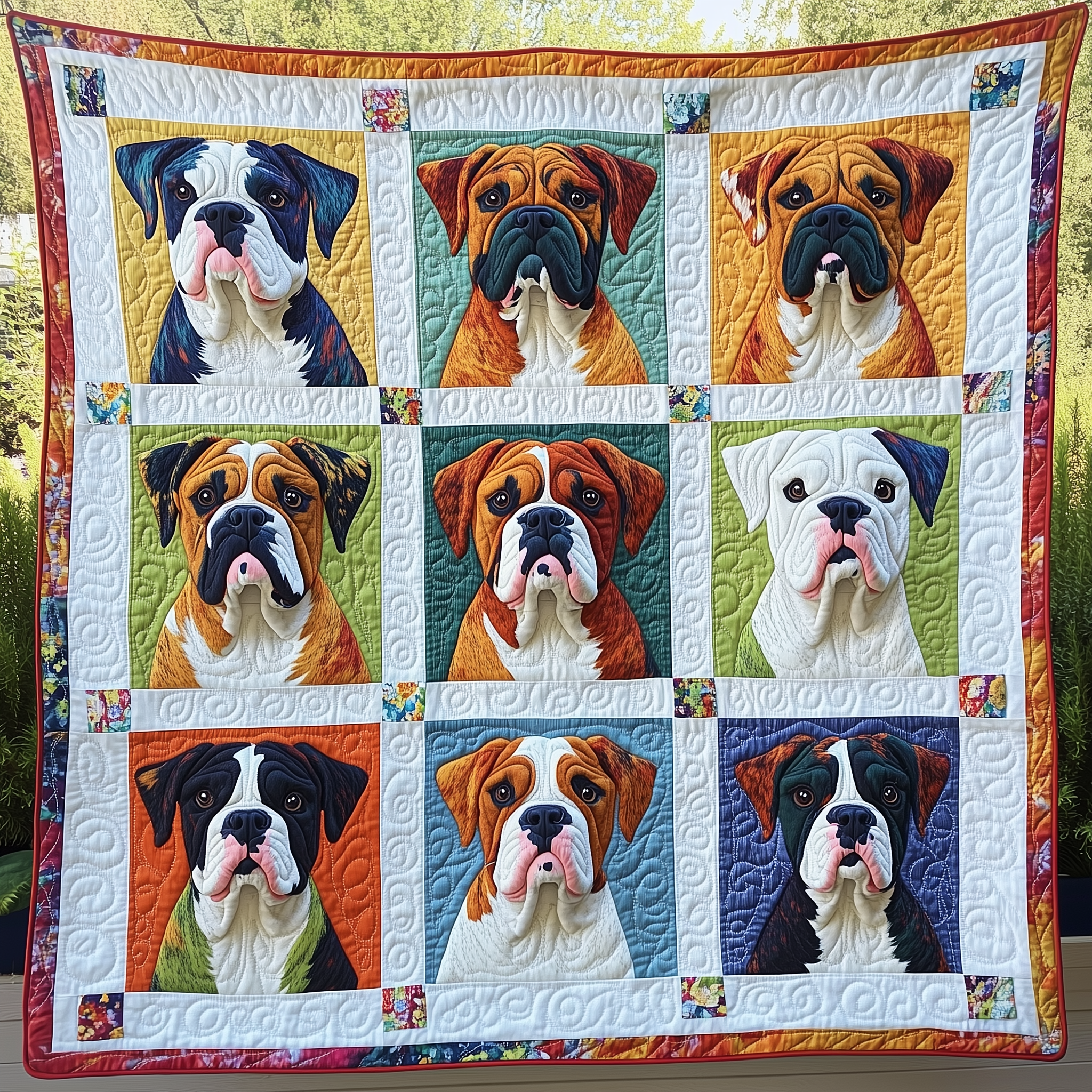 Boxer Dog Quilted Blanket Christmas Throw Blanket Christmas Ideas For Mom