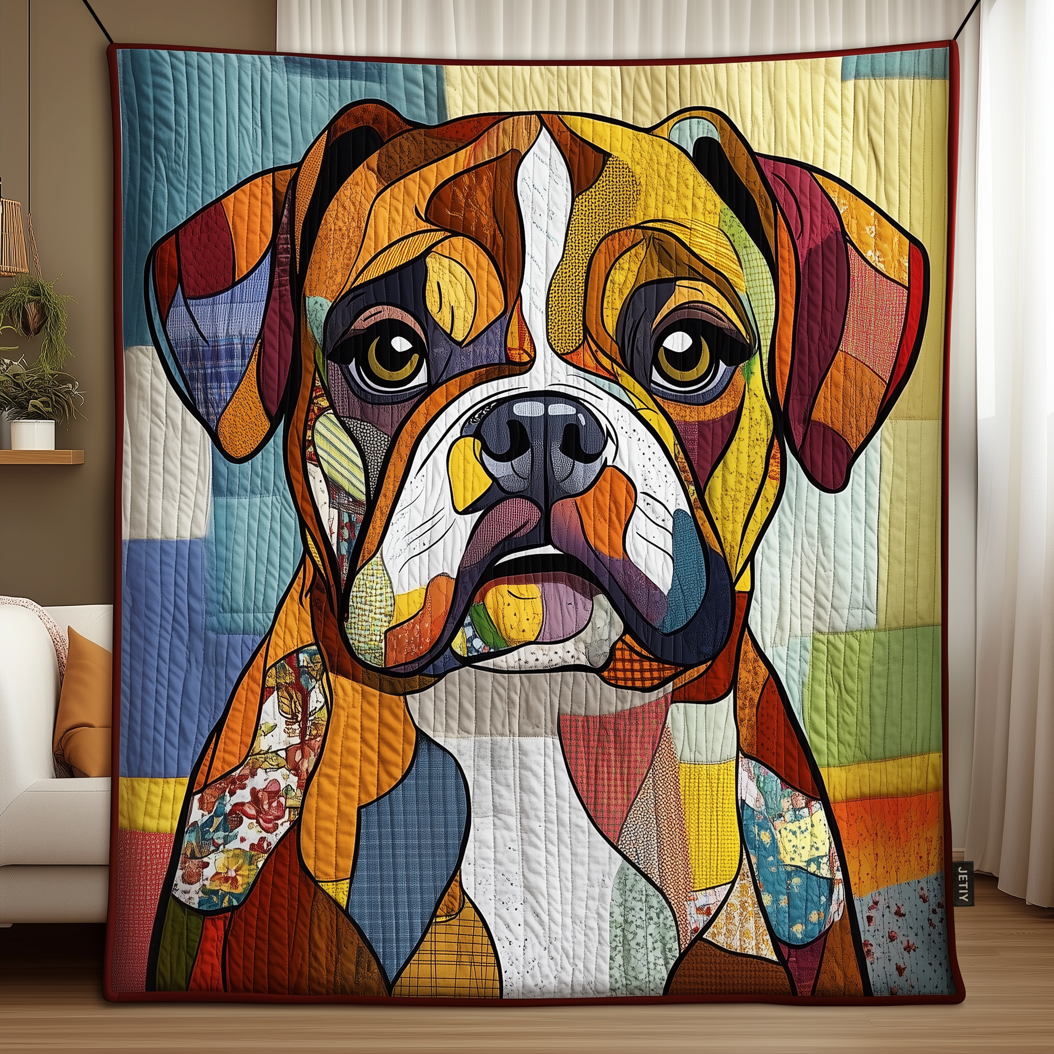Boxer Dog Quilted Blanket Christmas Throw Blanket Christmas Presents For Dog Lovers
