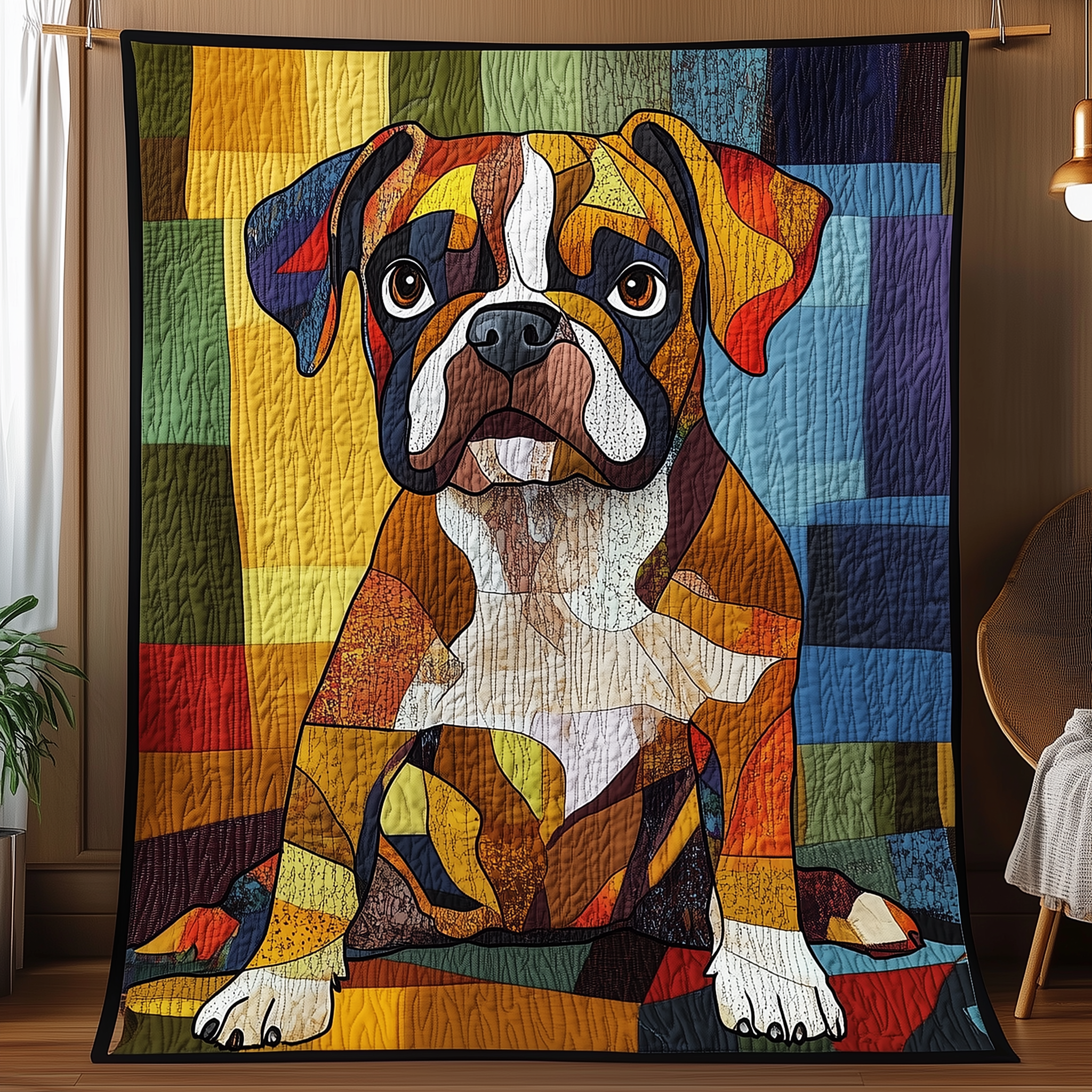 Boxer Dog Quilted Blanket Christmas Throw Blanket Christmas Presents For Dog Mom