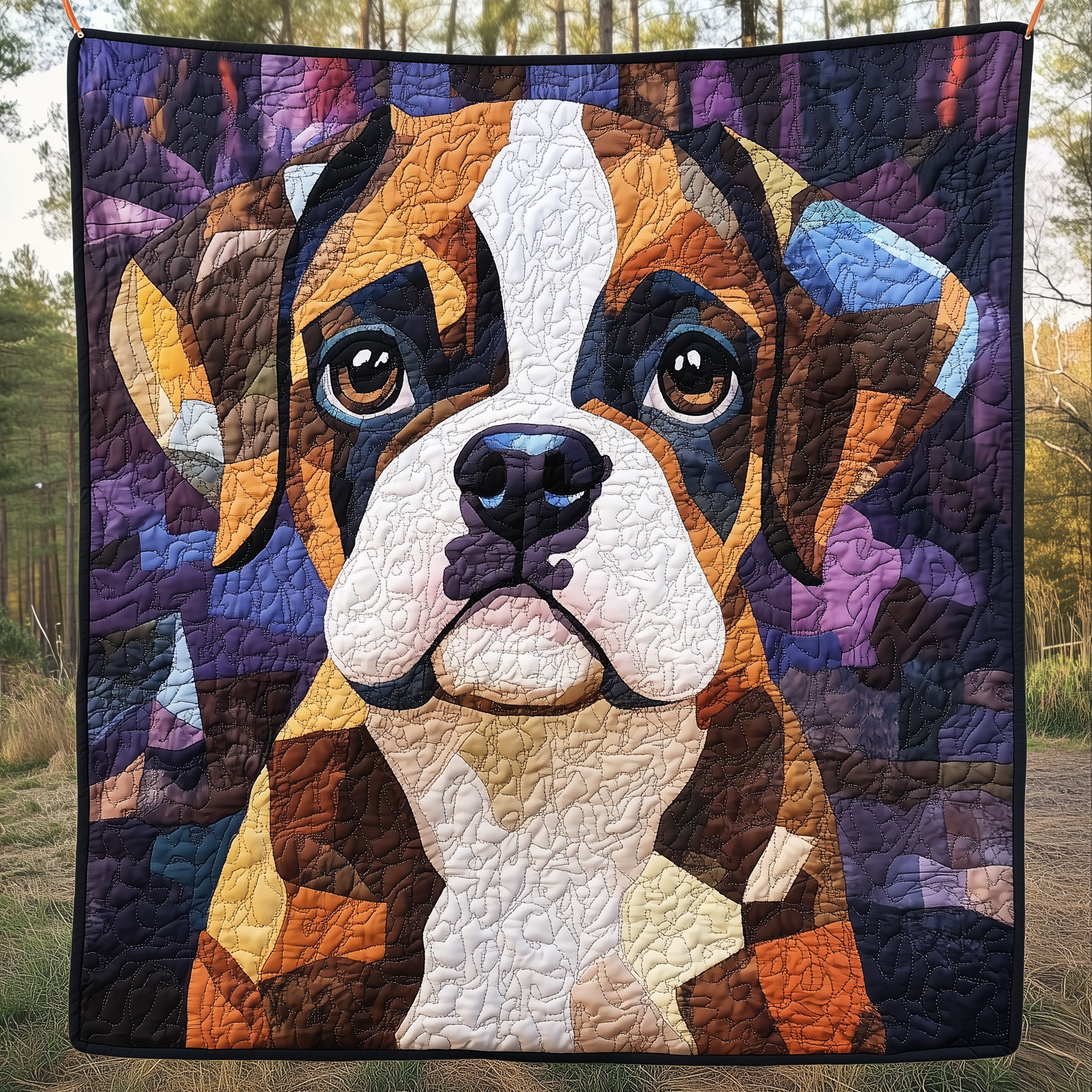Boxer Dog Quilted Blanket Christmas Throw Blanket Christmas Presents For Pet lovers