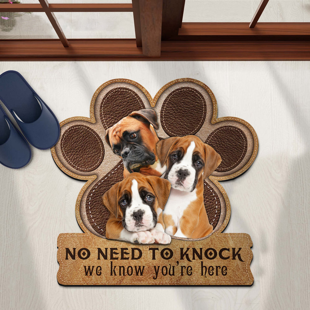 Boxer No Need To Knock Doormat Home Entrance Decor Ideas Xmas Gifts For Dog Owners