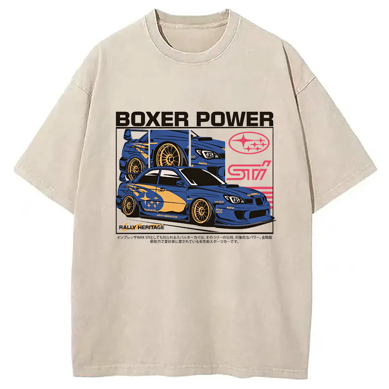 Boxer Power Rally Heritage Washed T-Shirt Retro Humor Outfit Idea Gifts For Him