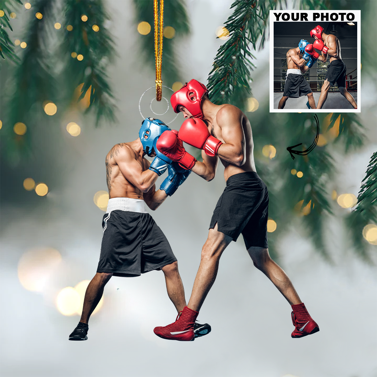 Boxing Personalized Photo Mica Ornament Customized Your Photo Ornament Christmas Gift