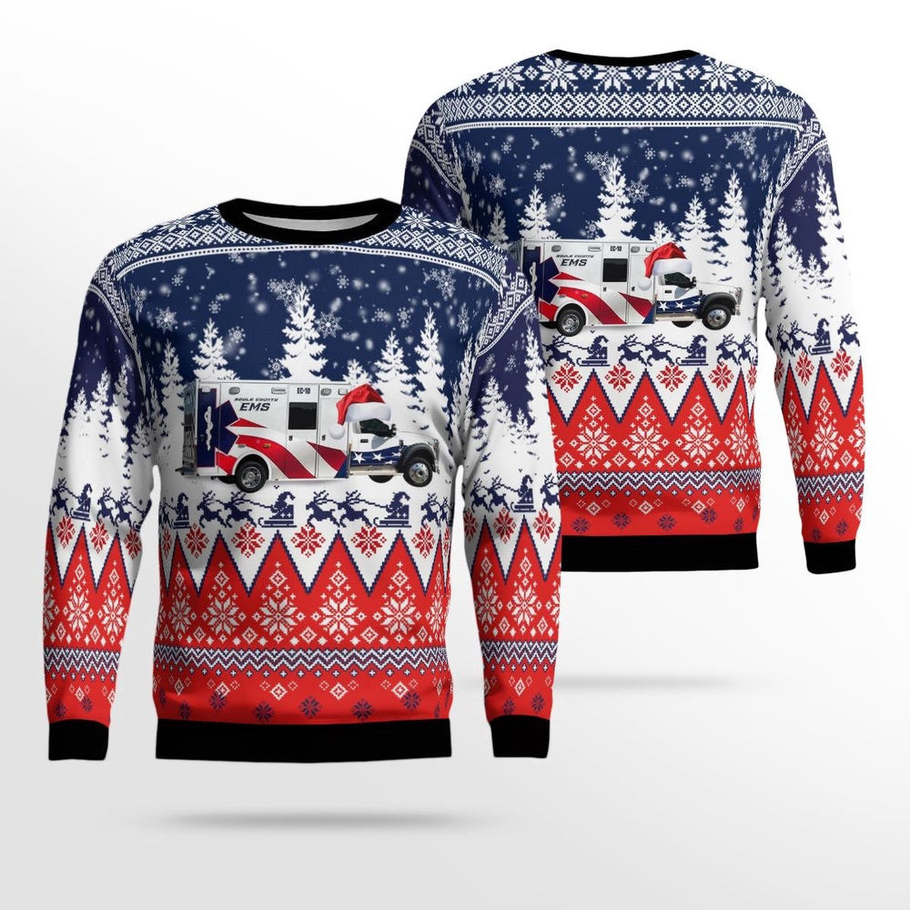 Boyle County Emergency Medical Services AOP Ugly Sweater Unisex Christmas Gift from Danville Kentucky