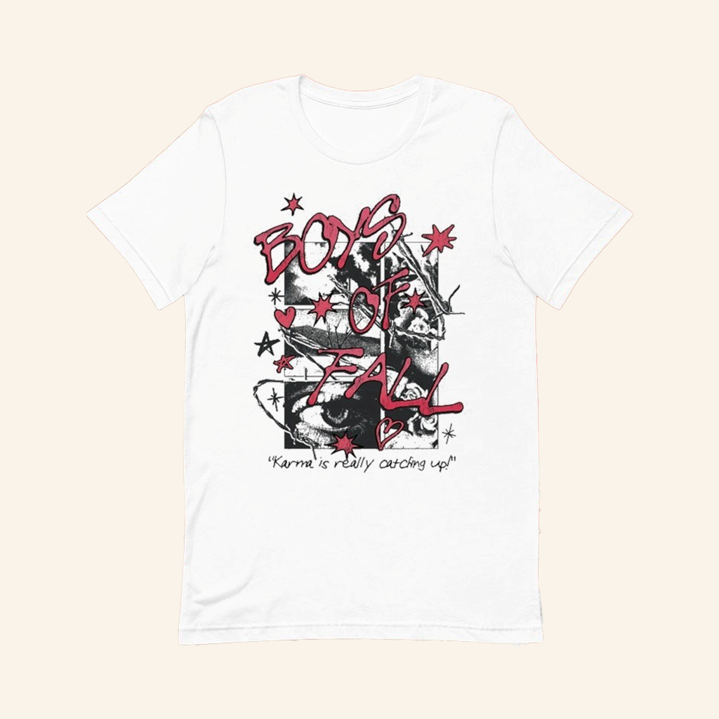 Boys Of Fall Merch Scrapbook T-Shirt Karma Is Really Catching Up Shirt Gifts For Music Fans