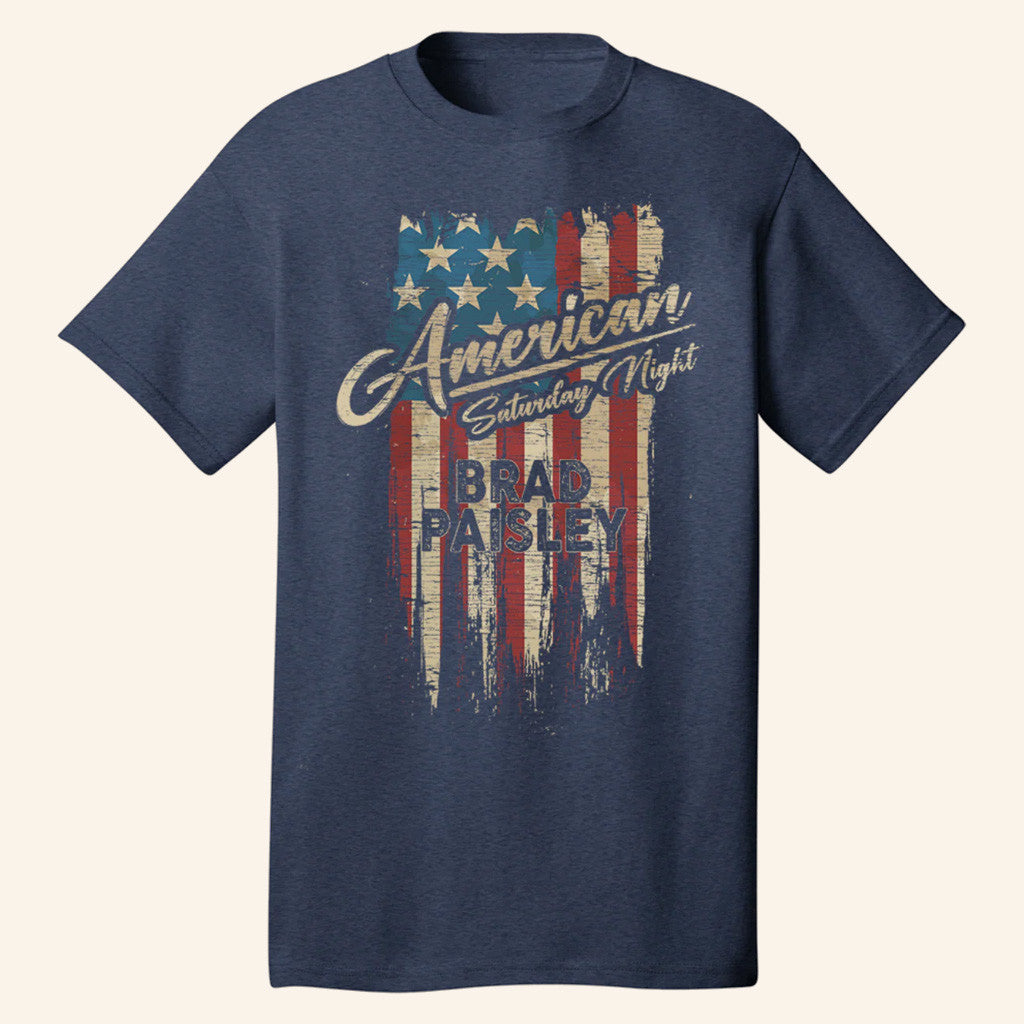 Brad Paisley Merch Tour 2025 American Saturday Night T-Shirt Gifts For Music Lovers Brad Paisley Merch Tour 2025 American Saturday Night T-Shirt Gifts For Music Lovers