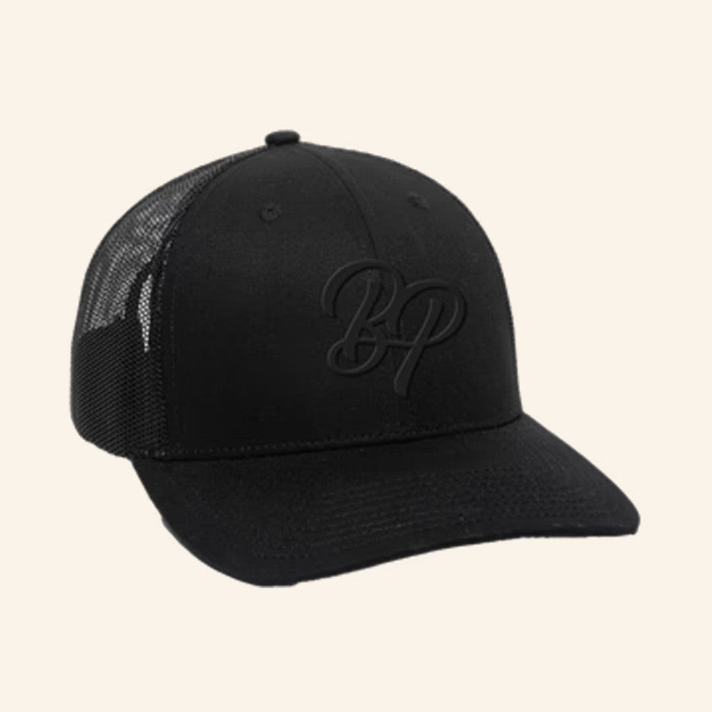 Brad Paisley Merch Tour 2025 Black On Black BP Trucker Hat Gifts For Music Lovers Brad Paisley Merch Tour 2025 Black On Black BP Trucker Hat Gifts For Music Lovers