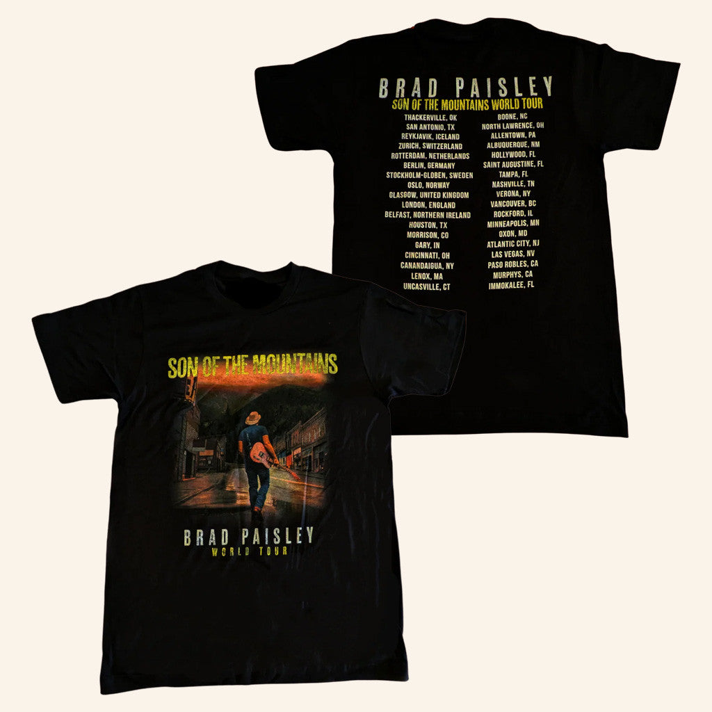 Brad Paisley Merch Tour 2025 Son of the Mountains World Tour T-Shirt Presents For Music Lovers Brad Paisley Merch Tour 2025 Son of the Mountains World Tour T-Shirt Presents For Music Lovers