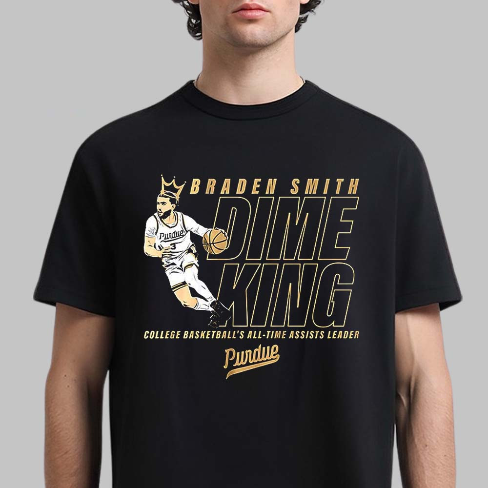 Braden Smith Dime King Purdue T-Shirt College Basketball All Time Assists Leader Clothes Fan Gear