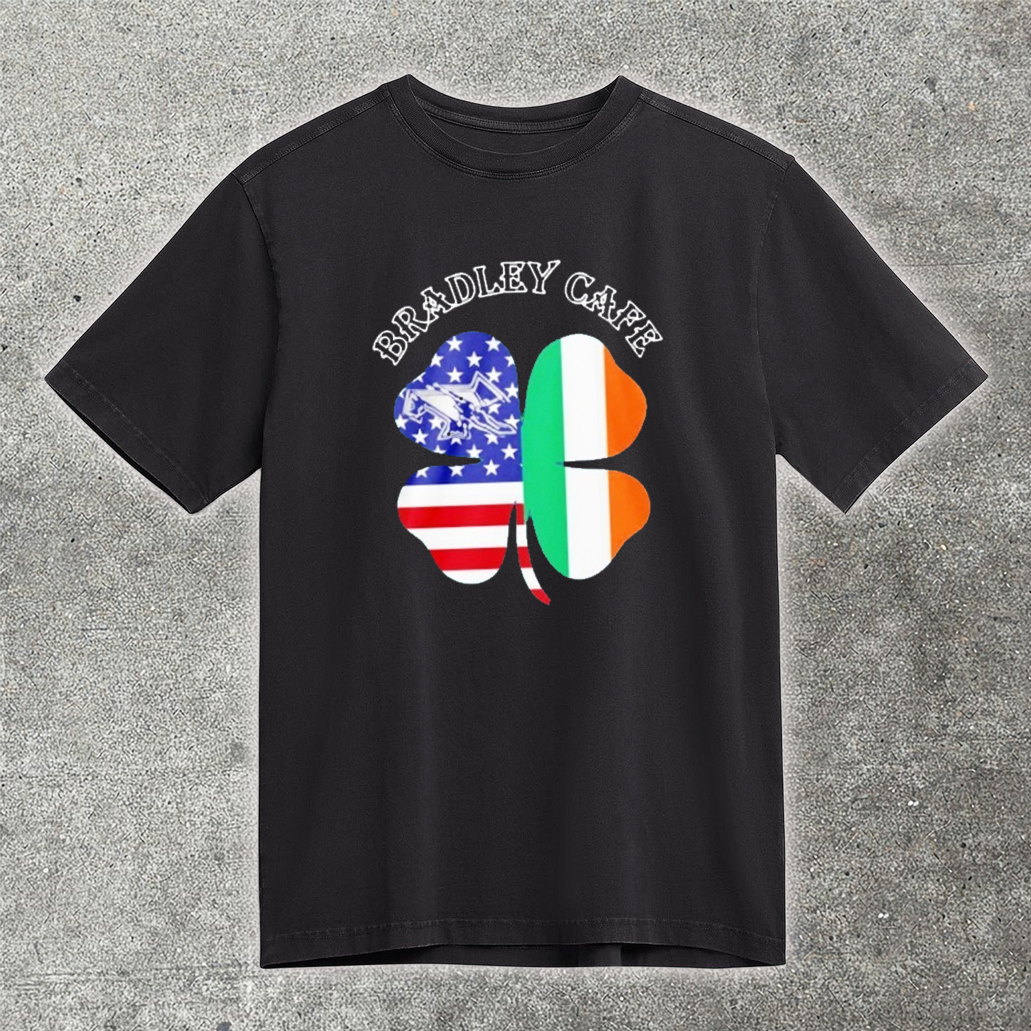 Bradley Cafe Providence RI Est 1937 T-Shirt Irish American Flag Shamrock Tee St Patricks Day Best Gift
