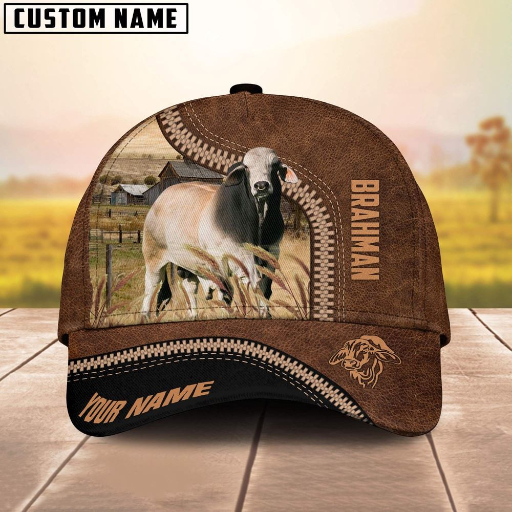 Brahman Cattle Customized Name 3D Printed Cap Farmer Baseball Cap Gift For Farmer