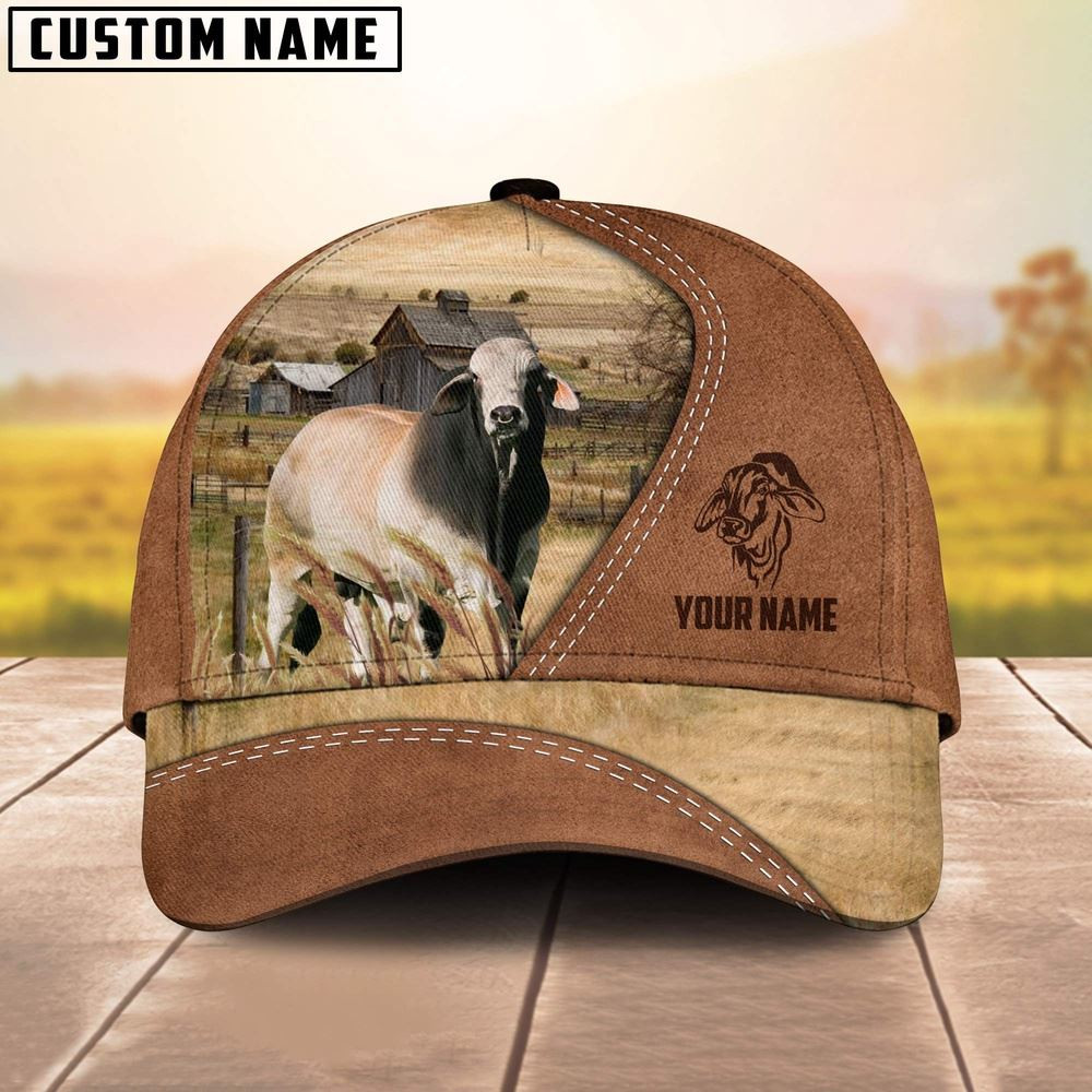 Brahman Customized Name Brown Cap Farm Cap Farmer Baseball Cap Gift For Farmer