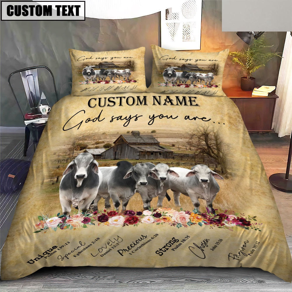 Brahman God Says You Are Custom Name Bedding Set Thoughtful Wedding Gifts