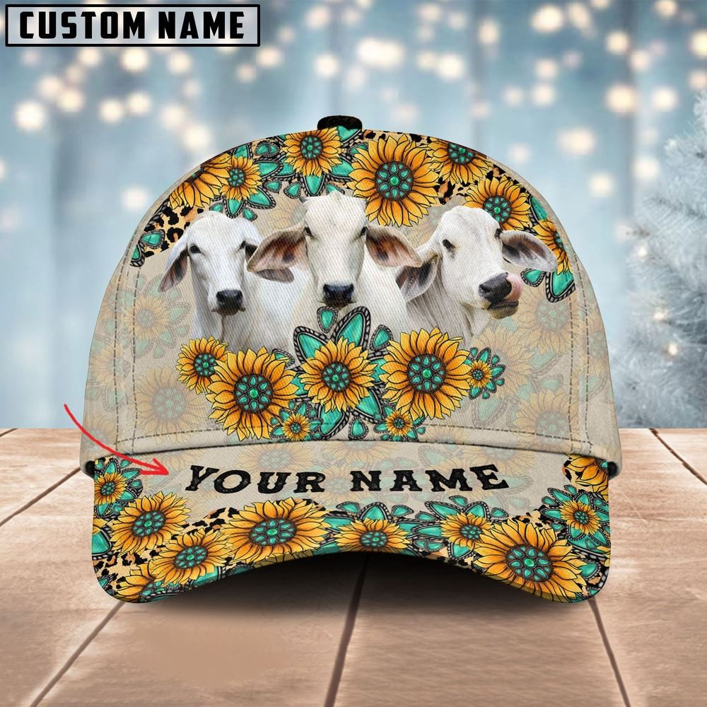 Brahman Happiness Sun Flowers Pattern Customized 3D Cap Farmer Baseball Cap Gift For Farmer
