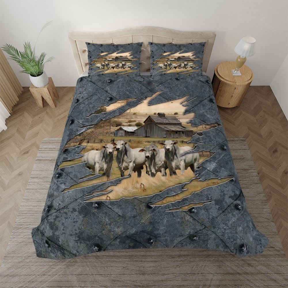 Brahman On The Farm Customized Name Bedding Set Thoughtful Wedding Gifts