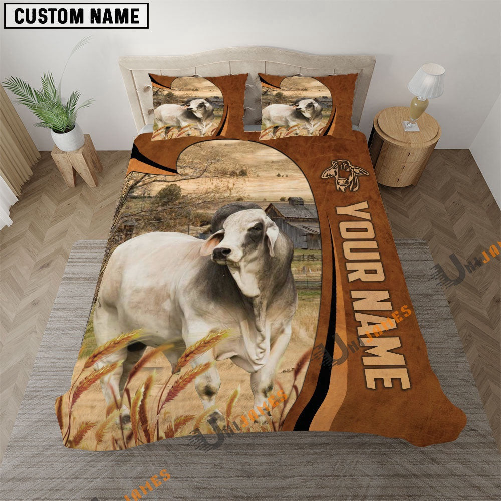 Brahman Premium Brown Pattern Bedding Set Farm Bedding Set Thoughtful Wedding Gifts
