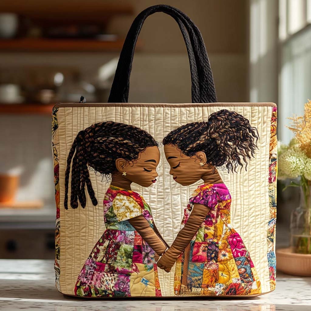 Braided Souls Quilted Tote Bag African American Heritage Month Gifts