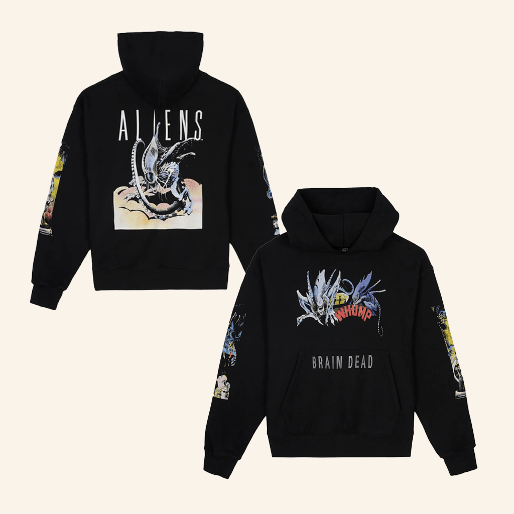 Brain Dead Merch Brain Dead X Aliens Hoodie Black Best Gifts For Husband Brain Dead Merch Brain Dead X Aliens Hoodie Black Best Gifts For Husband