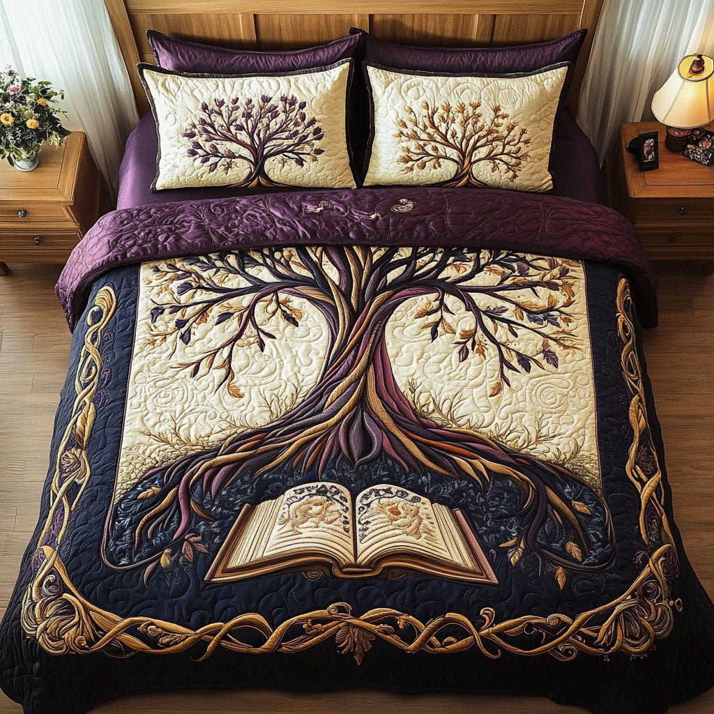 Branches of Enlightenment Quilted Bedding Set Best Bed Sheet Set Tree Of Life Gifts For Her