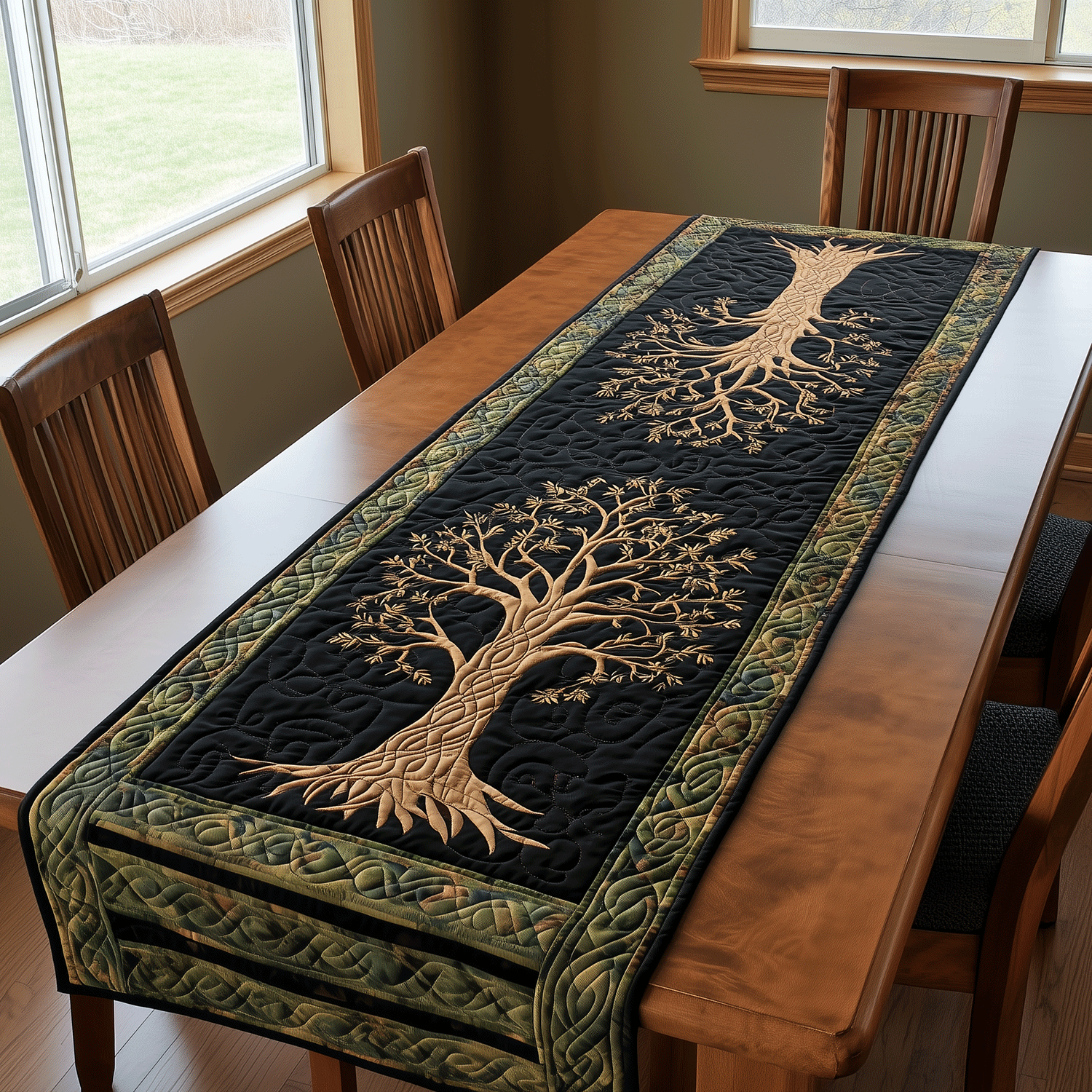 Branches of Faith Quilted Table Runner Dining Table Runner Father's Day Gifts For Grandpa