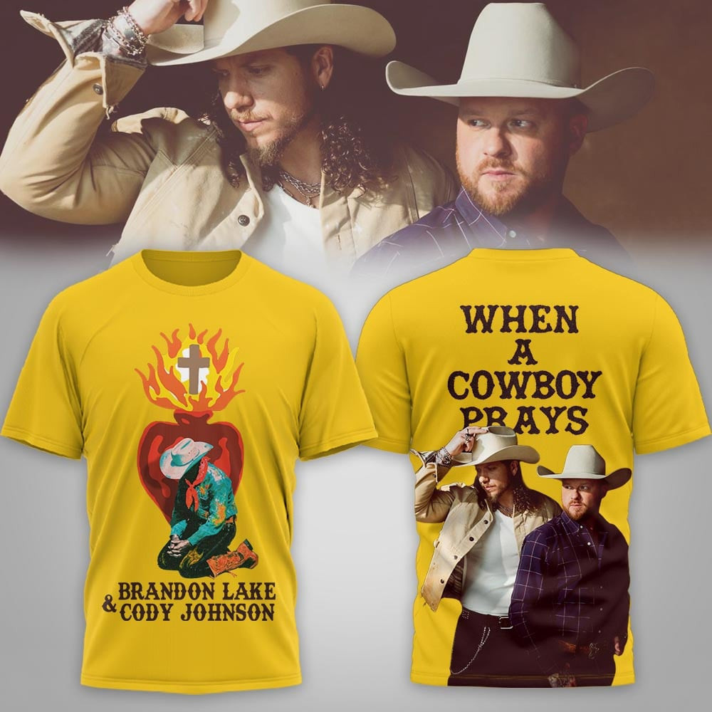 Brandon Lake And Cody Johnson When A Cowboy Prays T-Shirt Fan Merch Gifts For Dad