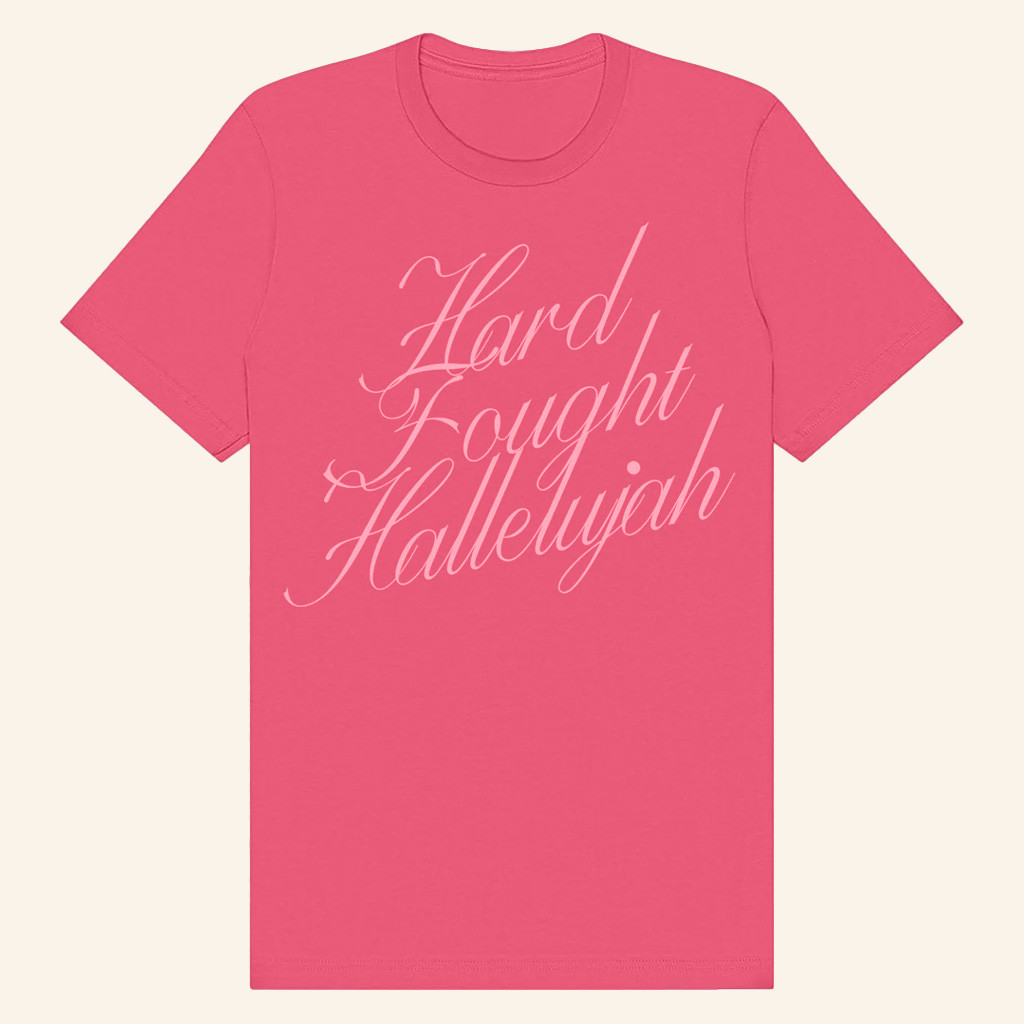 Brandon Lake Merch Hard Fought Hallelujah Cursive T-Shirt Gifts For Mom