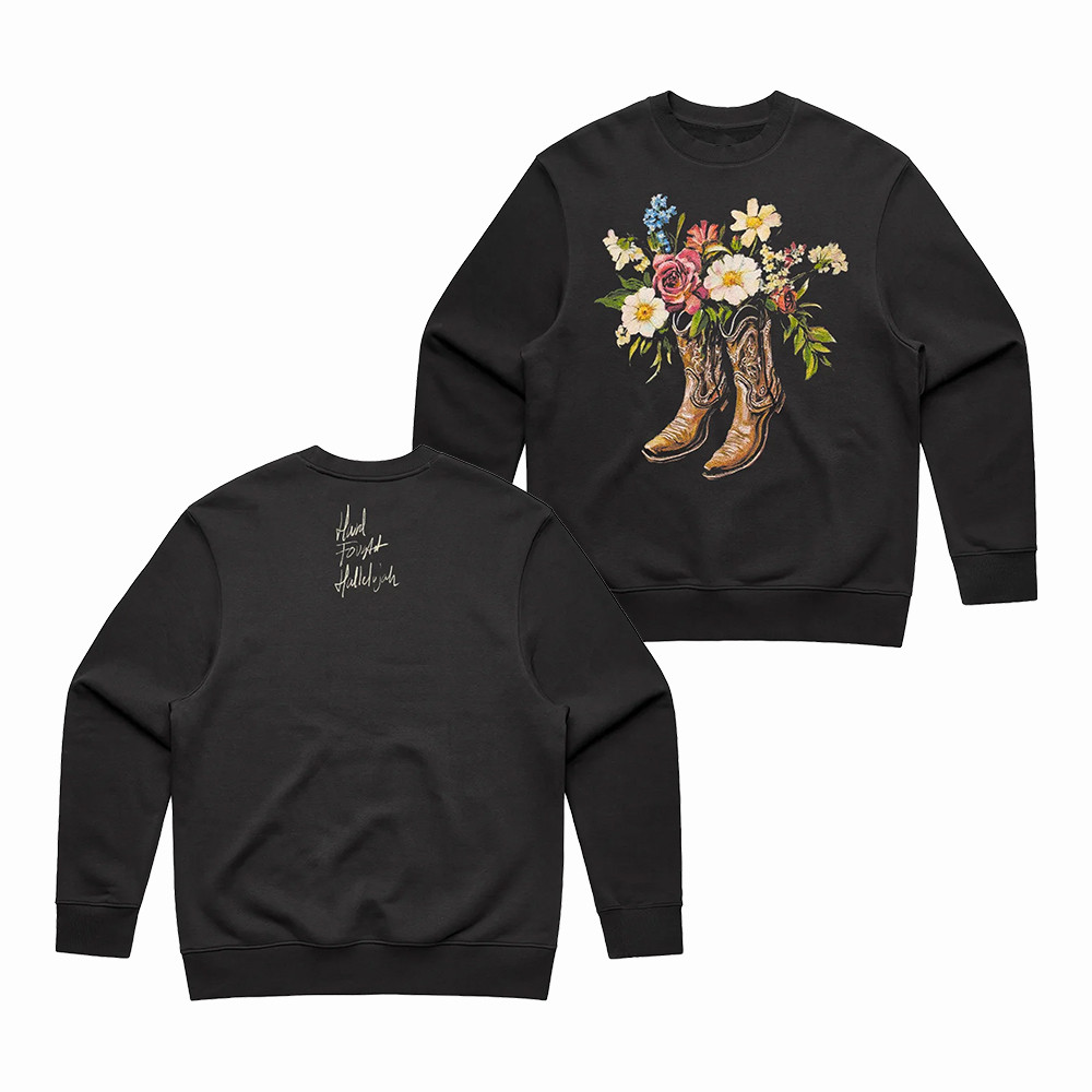 Brandon Lake Merch Hard Fought Hallelujah Desert Bloom Cowboy Boots Floral Sweatshirt Gift For Fans