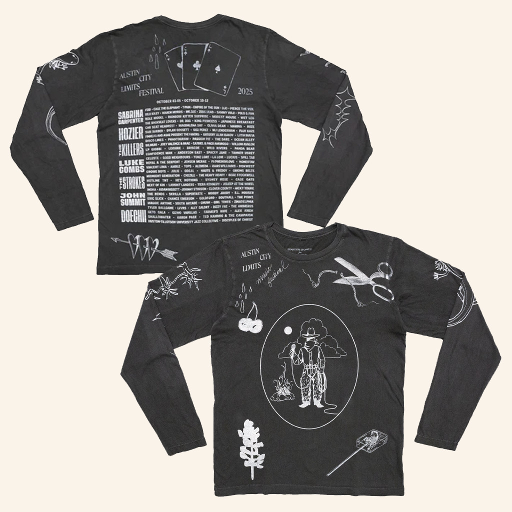 Brandon Maxwell X ACL Fest Merch Brandon Maxwell X ACL Fest Long Sleeve Shirt Fan Gifts