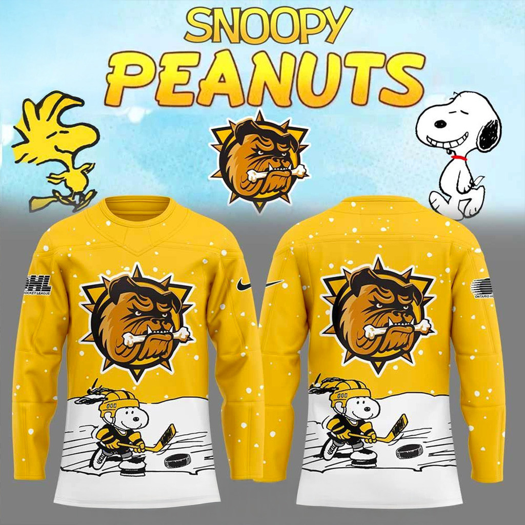 Brantford Bulldogs x Snoopy and Peanuts Jersey Bulldogs Merch Gifts For Brother