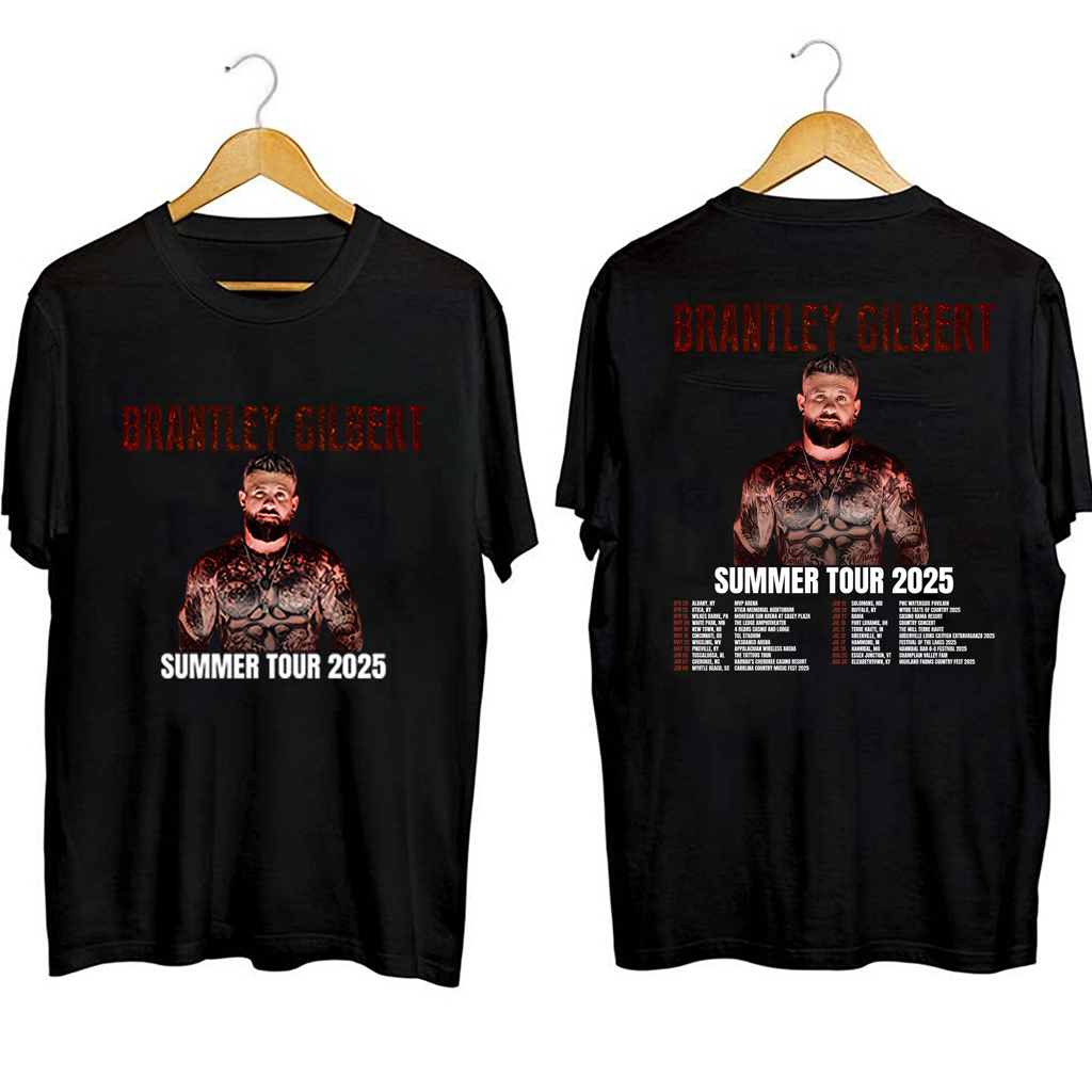 Brantley Gilbert Summer Tour 2025 Shirt Brantley Gilbert Merch Birthday Gifts For Music Lovers