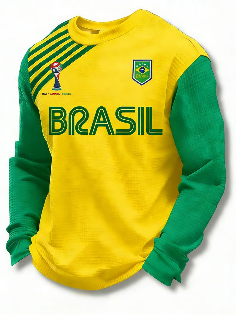 Brasil Brazil Long Sleeve Shirt World Cup 2026 Soccer Fan Gear Clothing Gift For Football Fans