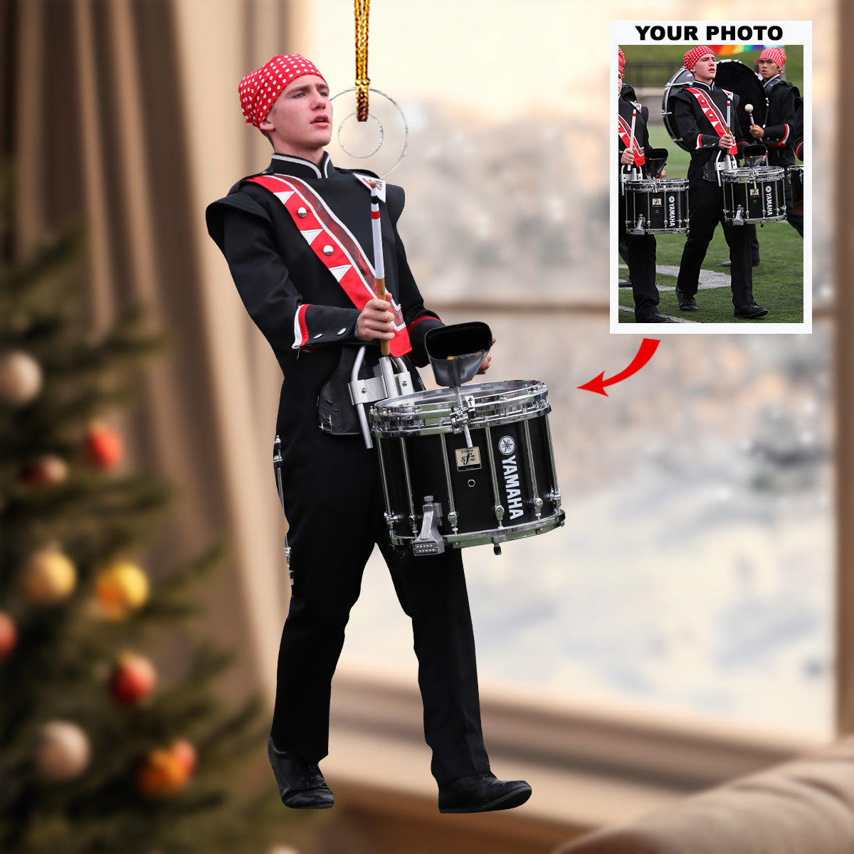 Brass Brigade Personalized Photo Mica Ornament Christmas Gift For Marching Band Member