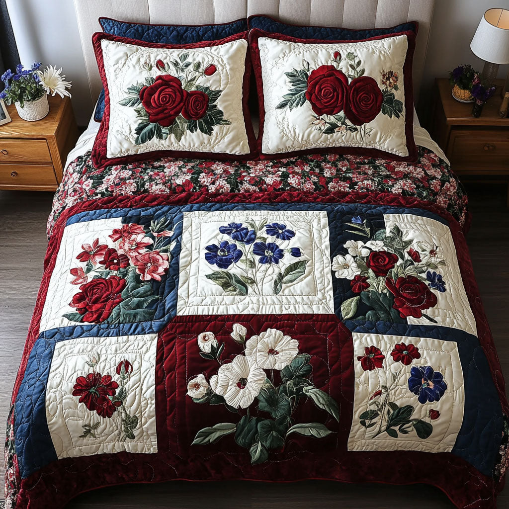 Brave Blossoms Quilted Bedding Set Best Comforter Sets Patriotic Christmas Gifts
