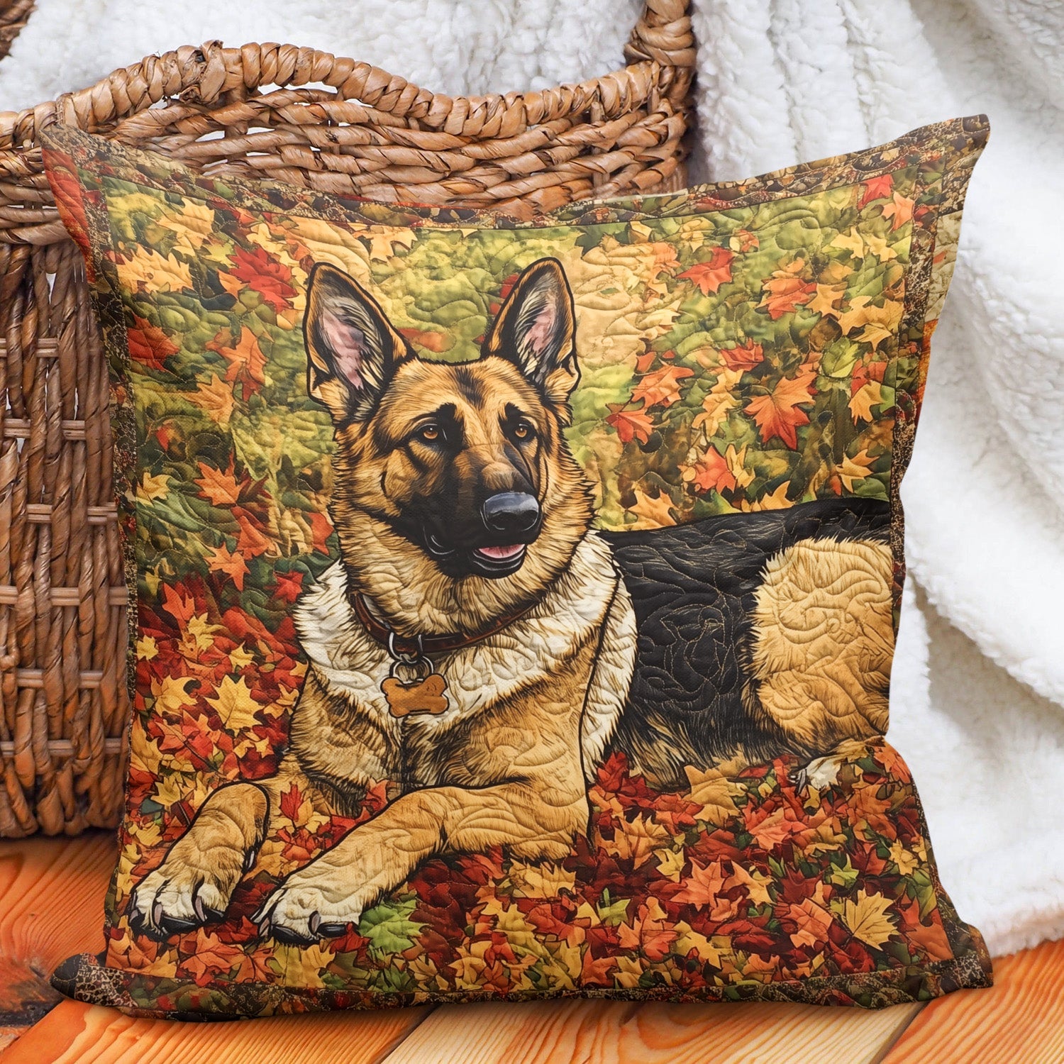 Brave Heart Quilted Pillow Case Xmas Pillow Cover for Holiday Decor