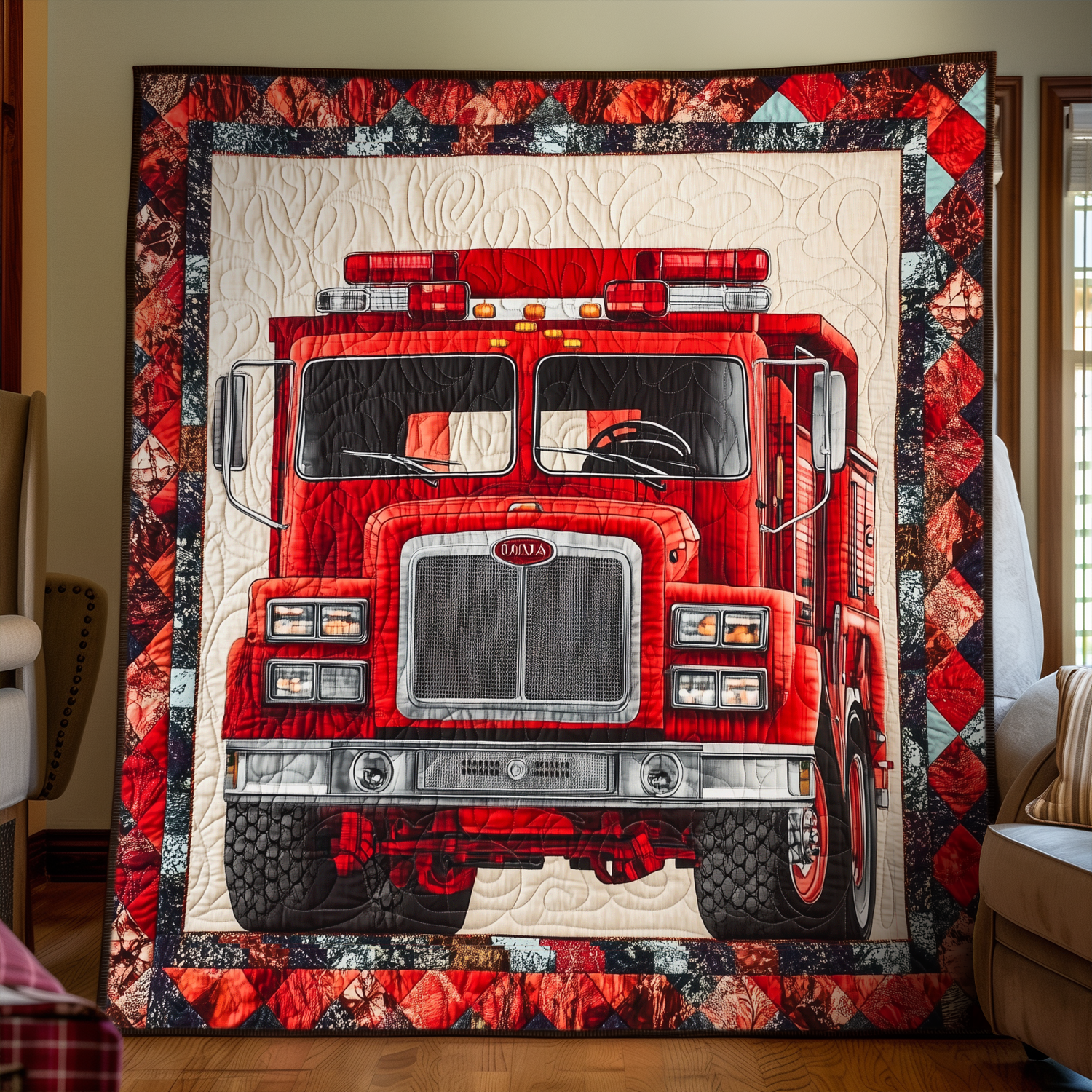 Brave Hearts Quilted Blanket Firefighter Gifts For Him