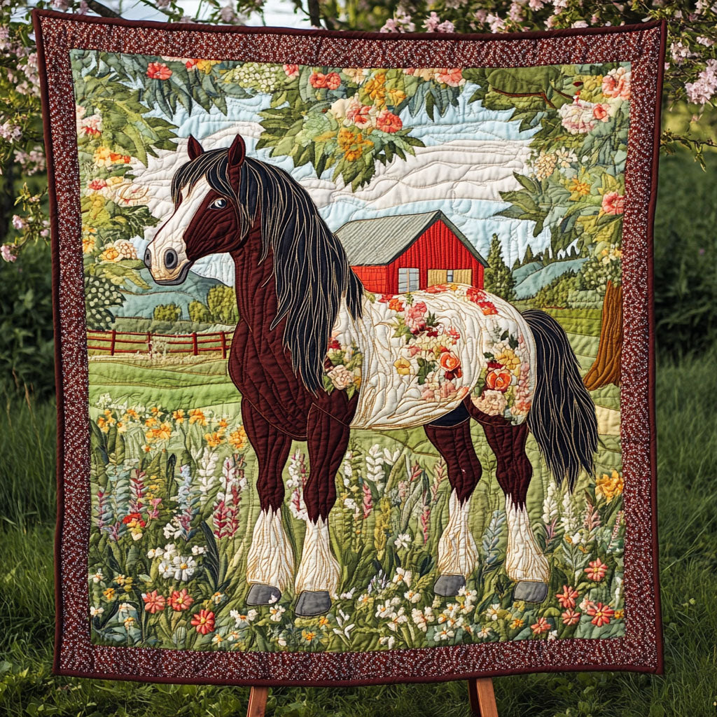 Braveheart Clydesdale Quilted Blanket Bed Christmas Decor Wedding Gift For Horse Lovers