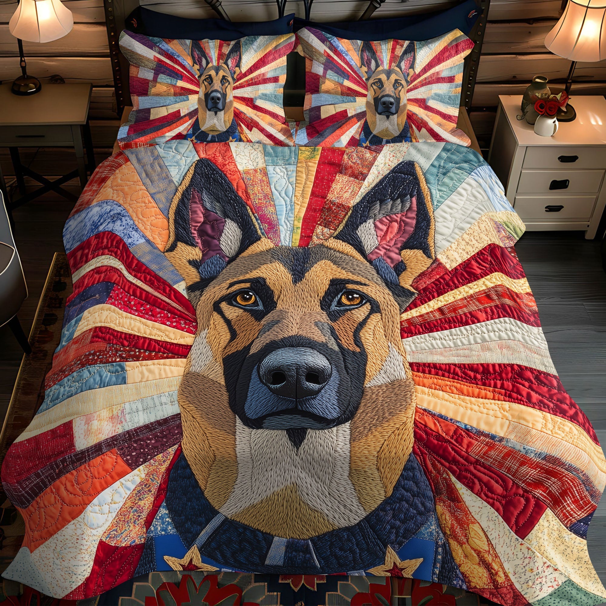Braveheart Hound Quilted Bedding Set Meaningful Home Gift for Special Occasions
