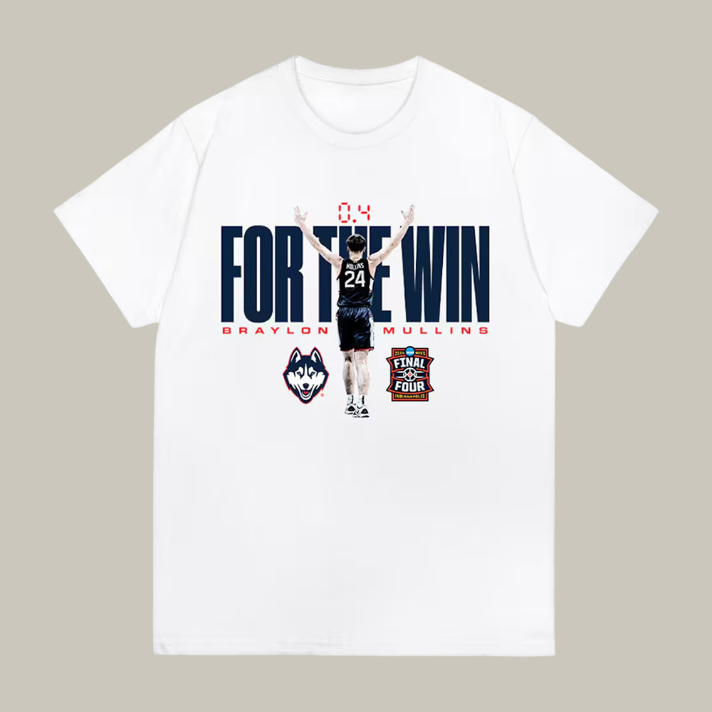 Braylon Mullins UConn Huskies NCAA Men's Basketball T-Shirt March Madness Final Four For Shirt